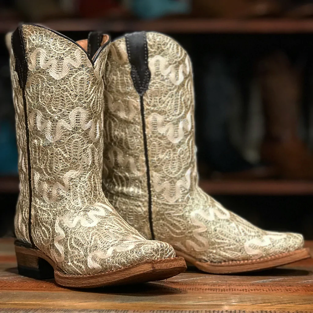 Tanner Mark Girl's Bailey Shimmer Beige Boots - Image 4