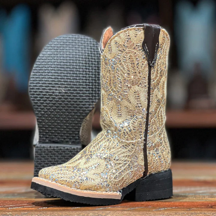 Tanner Mark Girl's Bailey Shimmer Beige Boots - Image 5