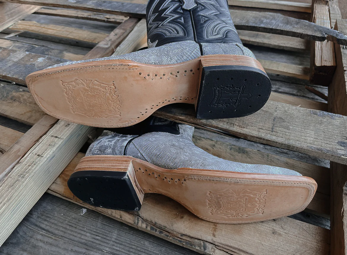 Men's Tanner Mark Teju Lizard Natural/Palermo Black Boots - Image 4