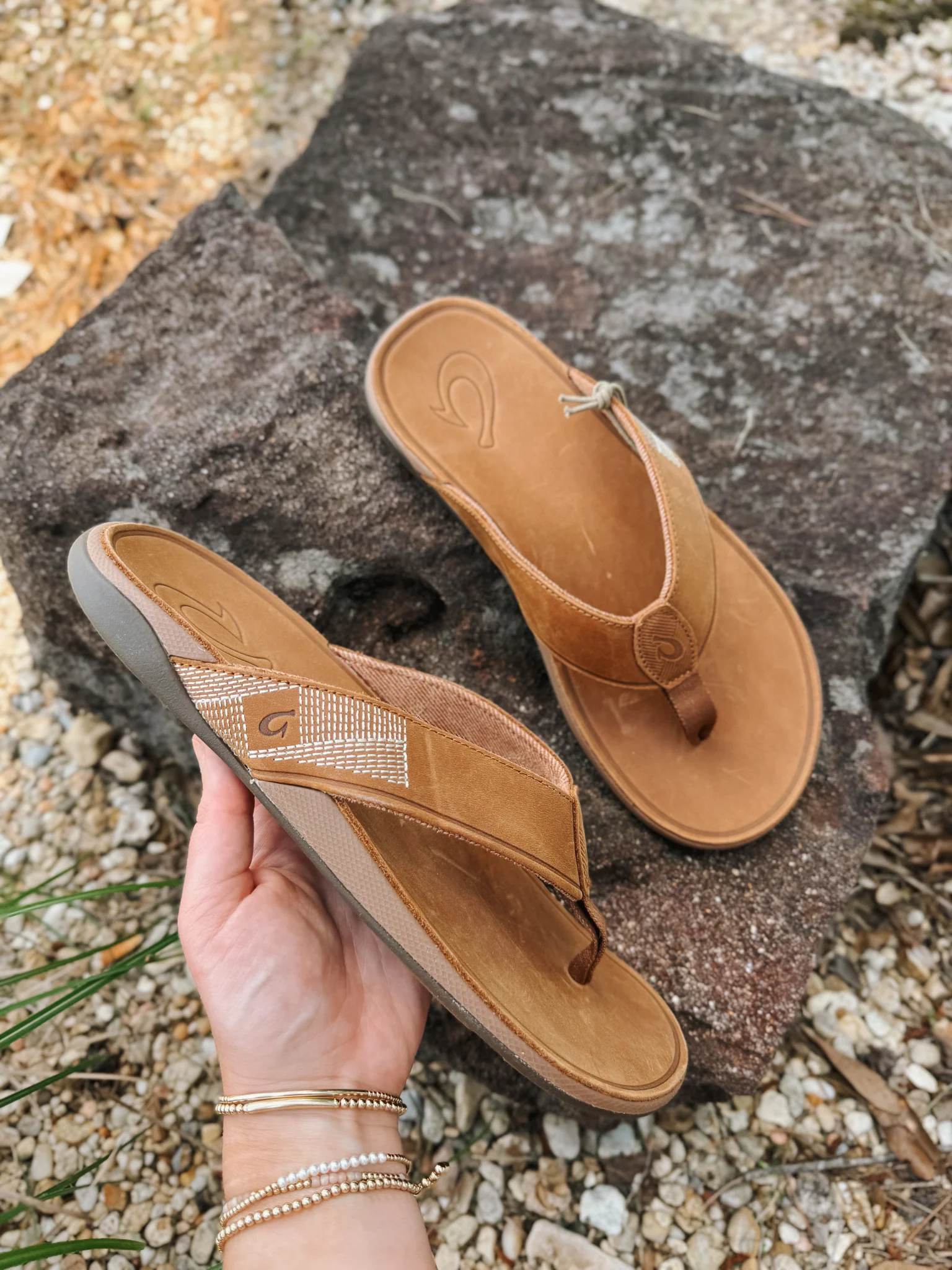 Men's Olukai Tuahine Toffee/Toffee Sandals - Image 5