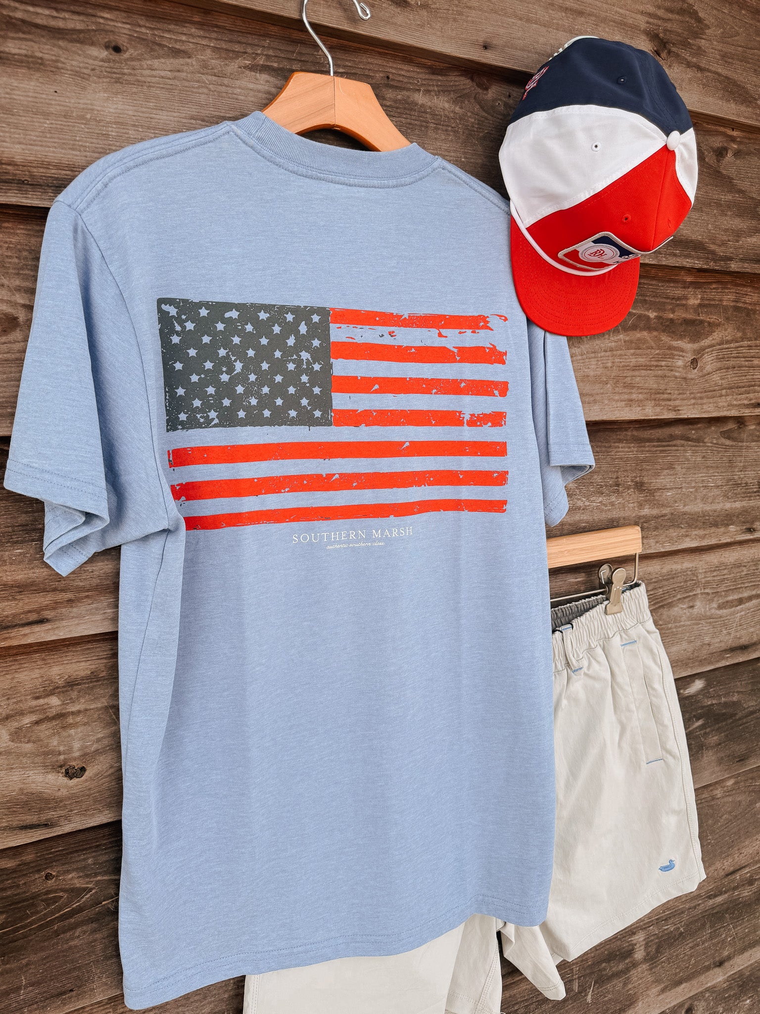 Southern Marsh Men's Vintage Flag Seawash T-Shirt - Image 4