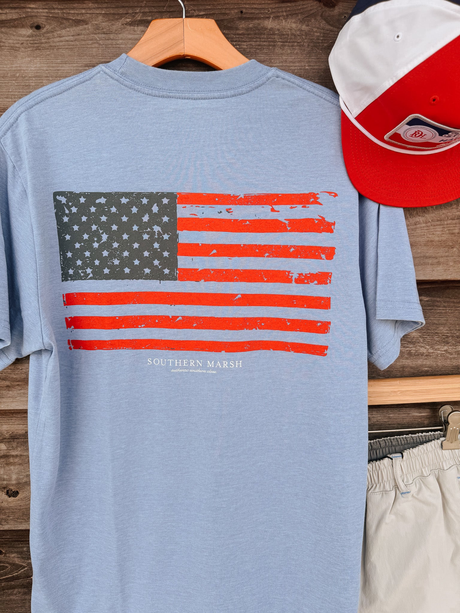 Southern Marsh Men's Vintage Flag Seawash T-Shirt - Image 6
