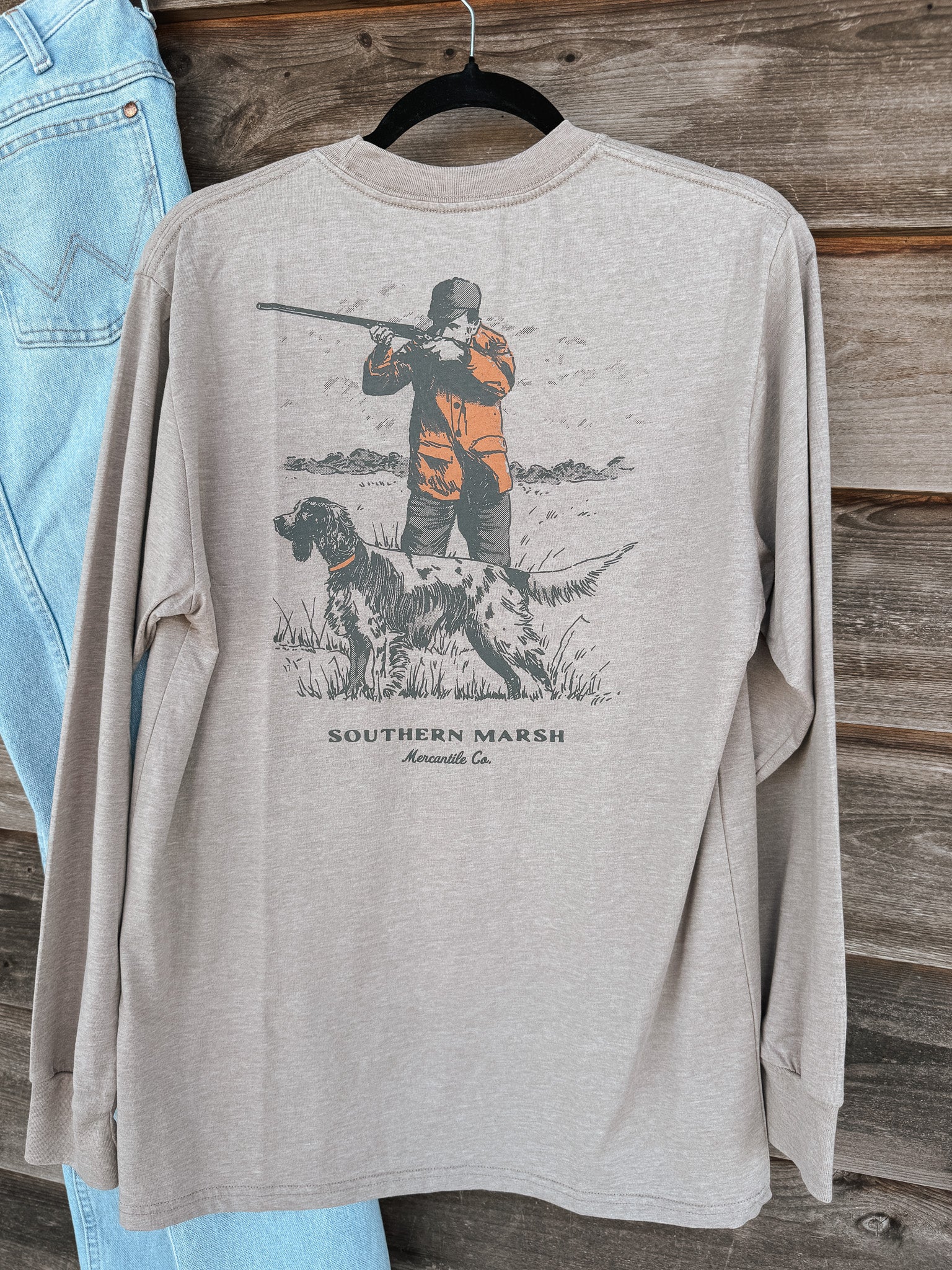 Southern Marsh Undaunting Focus Seawash Long Sleeve T-Shirt in Burnt Taupe - Image 5