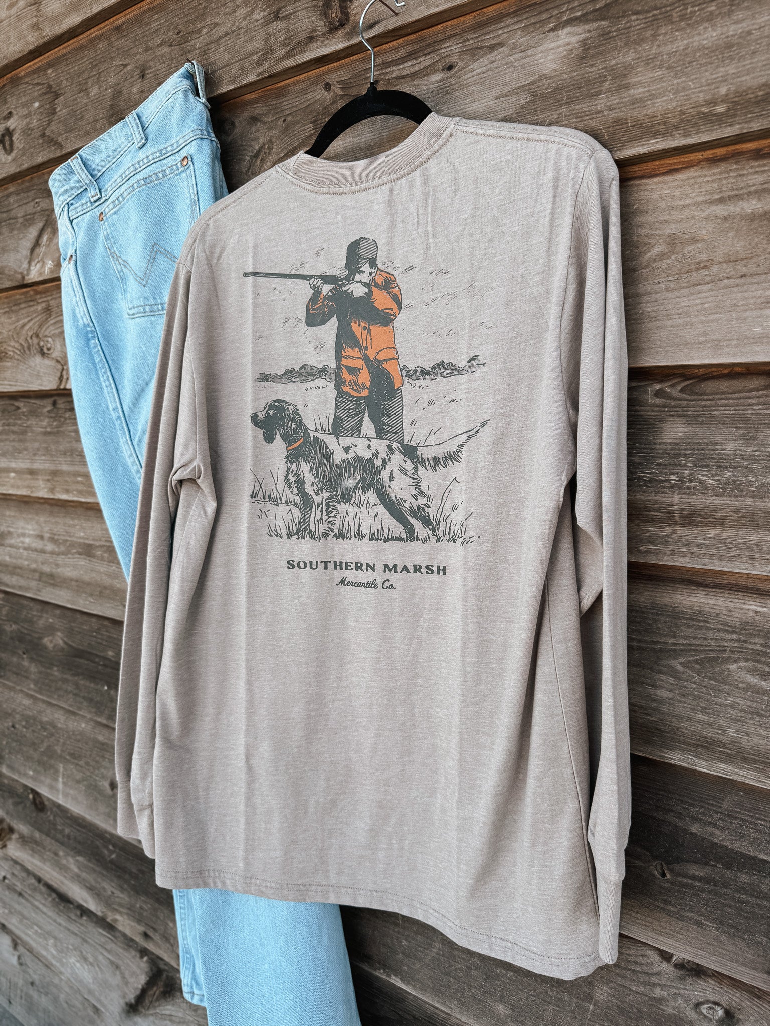 Southern Marsh Undaunting Focus Seawash Long Sleeve T-Shirt in Burnt Taupe - Image 6