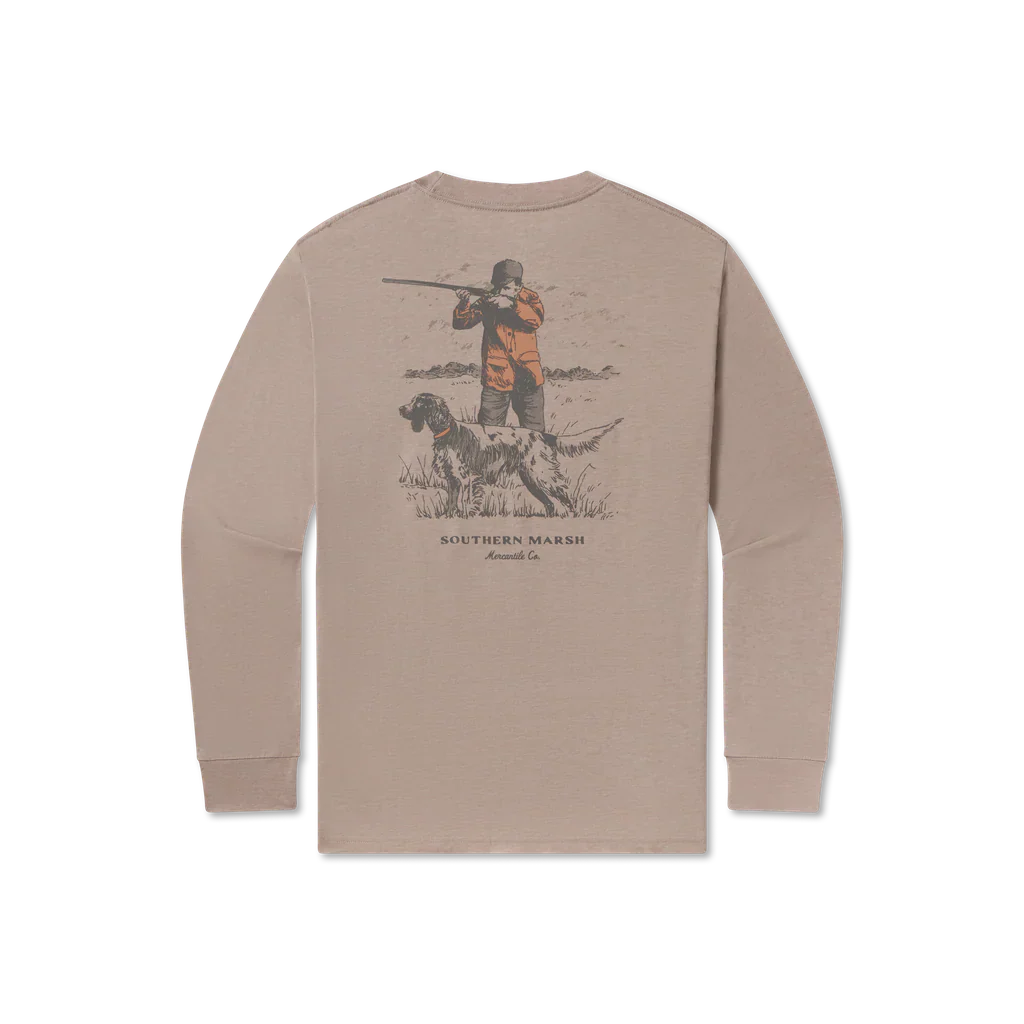 Southern Marsh Undaunting Focus Seawash Long Sleeve T-Shirt in Burnt Taupe - Image 8