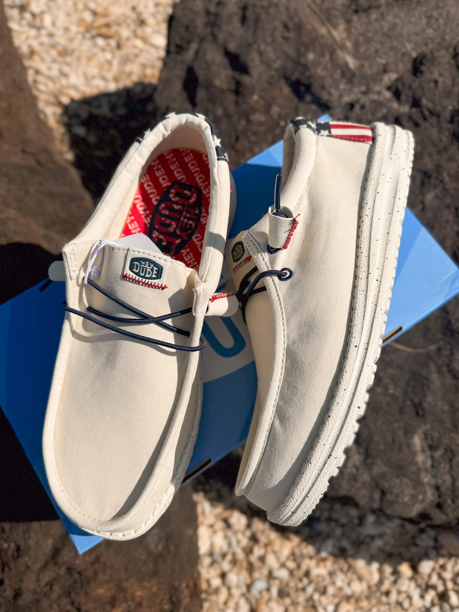 Men's Hey Dude Wally Americana Off White - Image 3