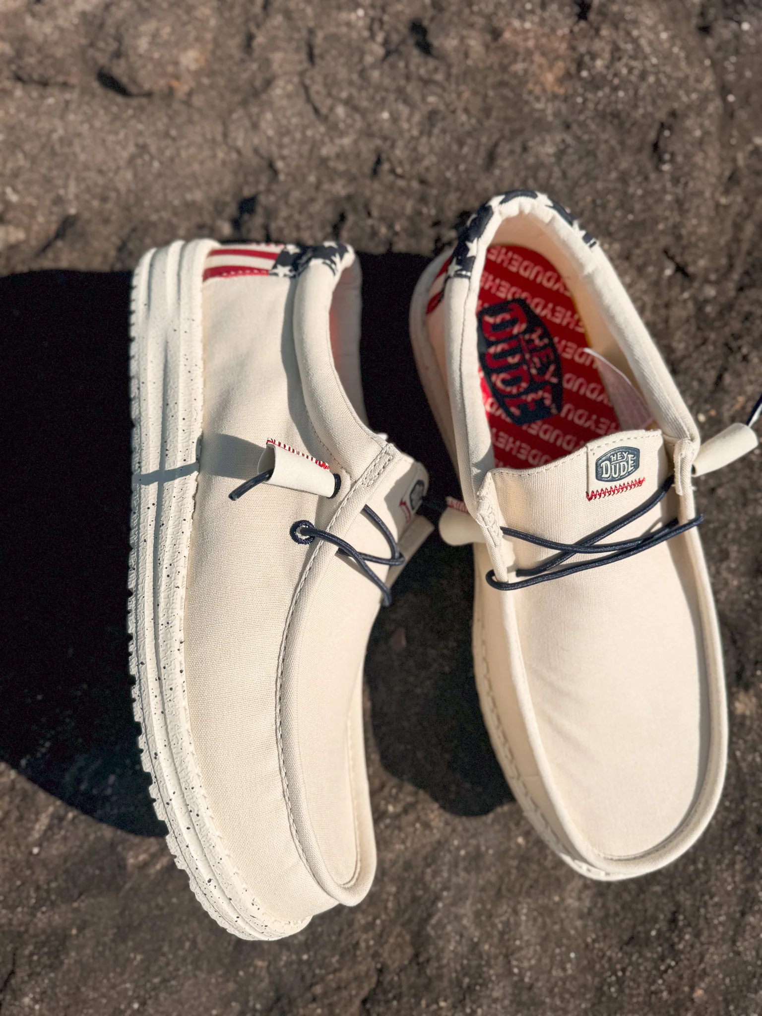 Men's Hey Dude Wally Americana Off White - Image 8