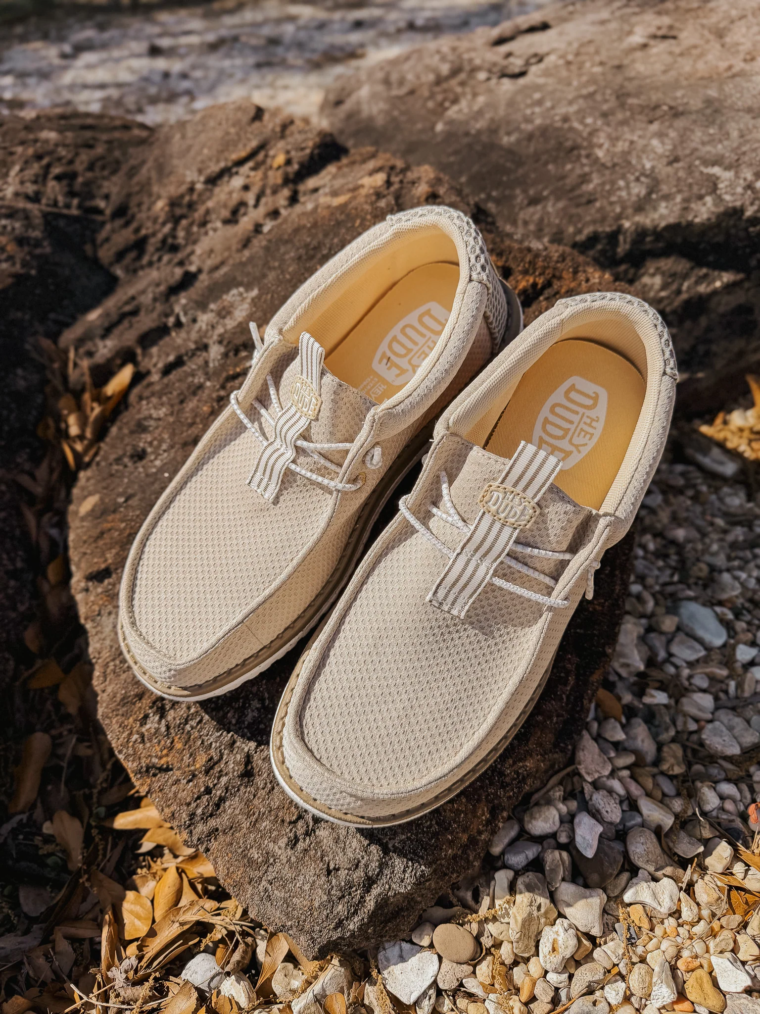 Hey Dude Men's Wally Mesh Neutrals in Island Neutral - Image 3