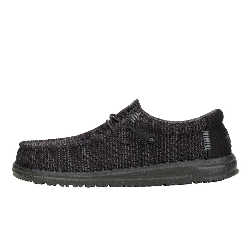 Men's Hey Dude Wally Stretch Sox in Black/Black - Image 5
