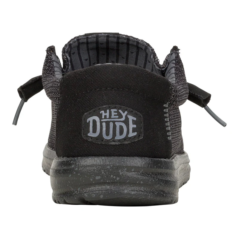 Men's Hey Dude Wally Stretch Sox in Black/Black - Image 7