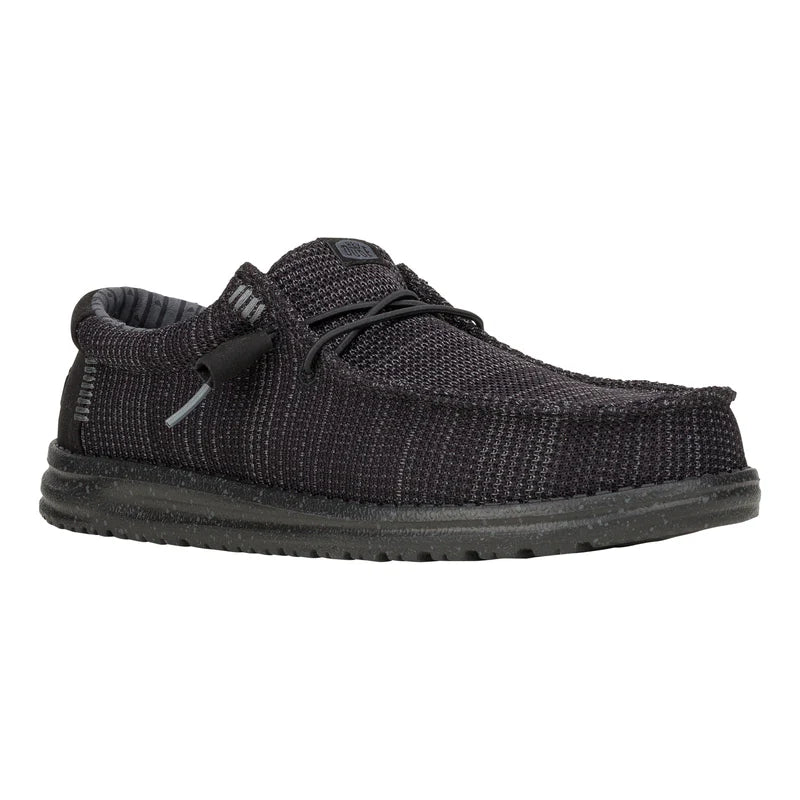 Men's Hey Dude Wally Stretch Sox in Black/Black - Image 9