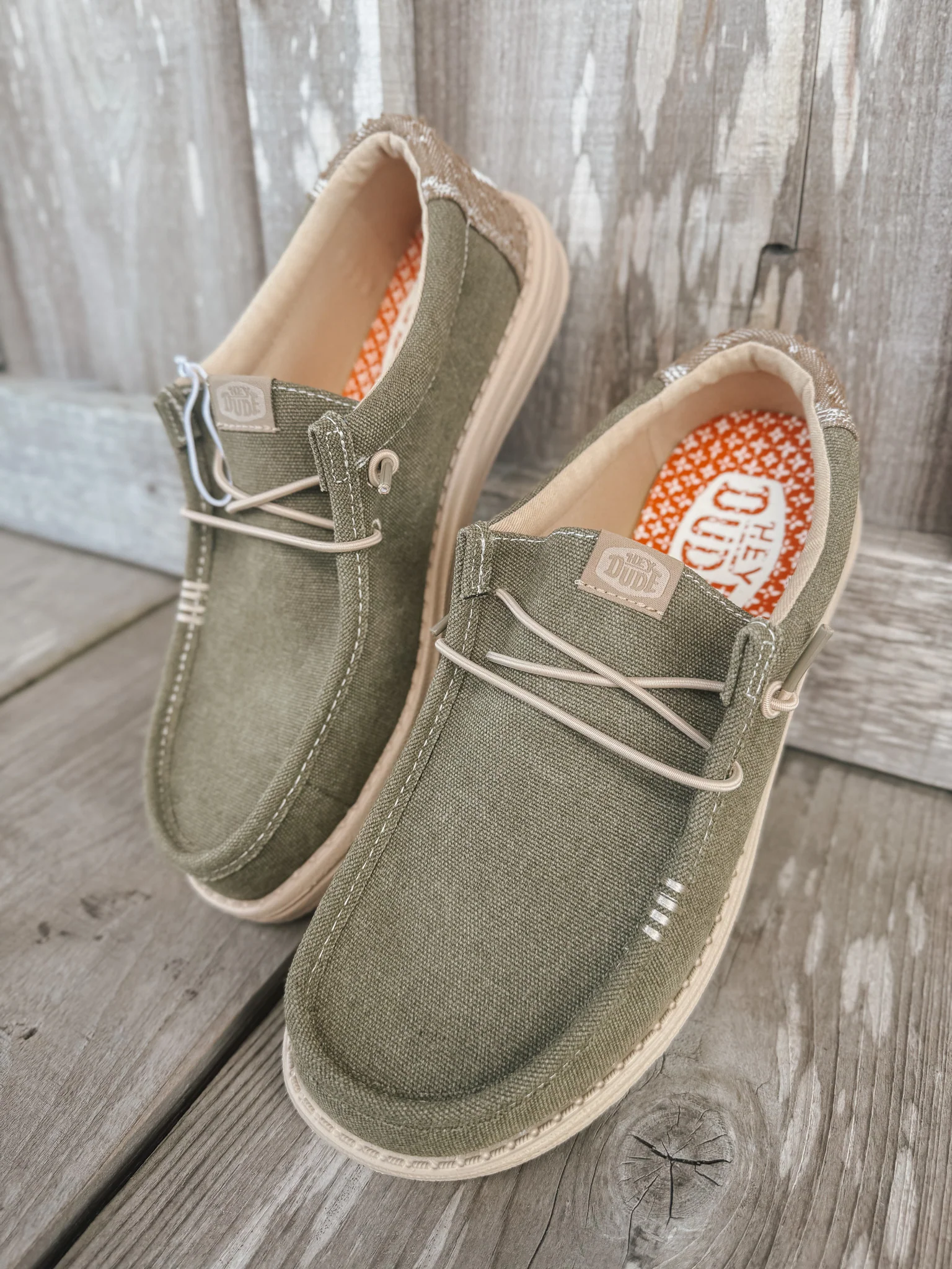 Men's Hey Dude Wally Workwear Dusky Green/Cream - Image 11