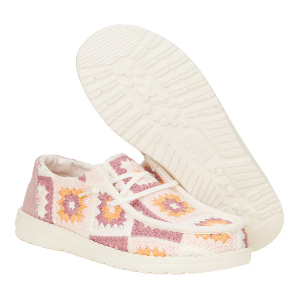 Women's Hey Dude Wendy Cottage Crochet in Petal Pink/Multi - Image 11
