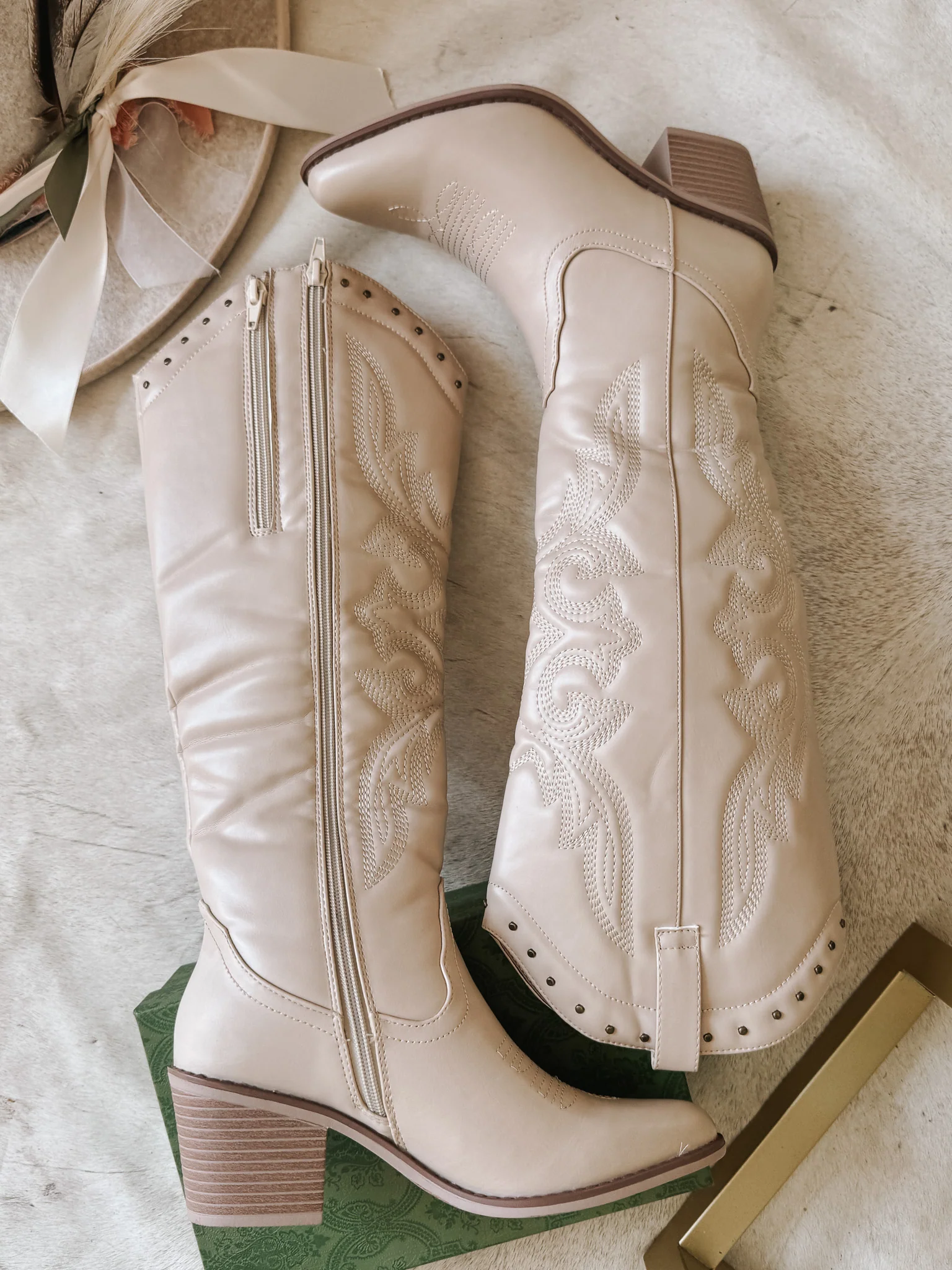 It's Been Real Ivory Boots with Calf Extender - Image 8