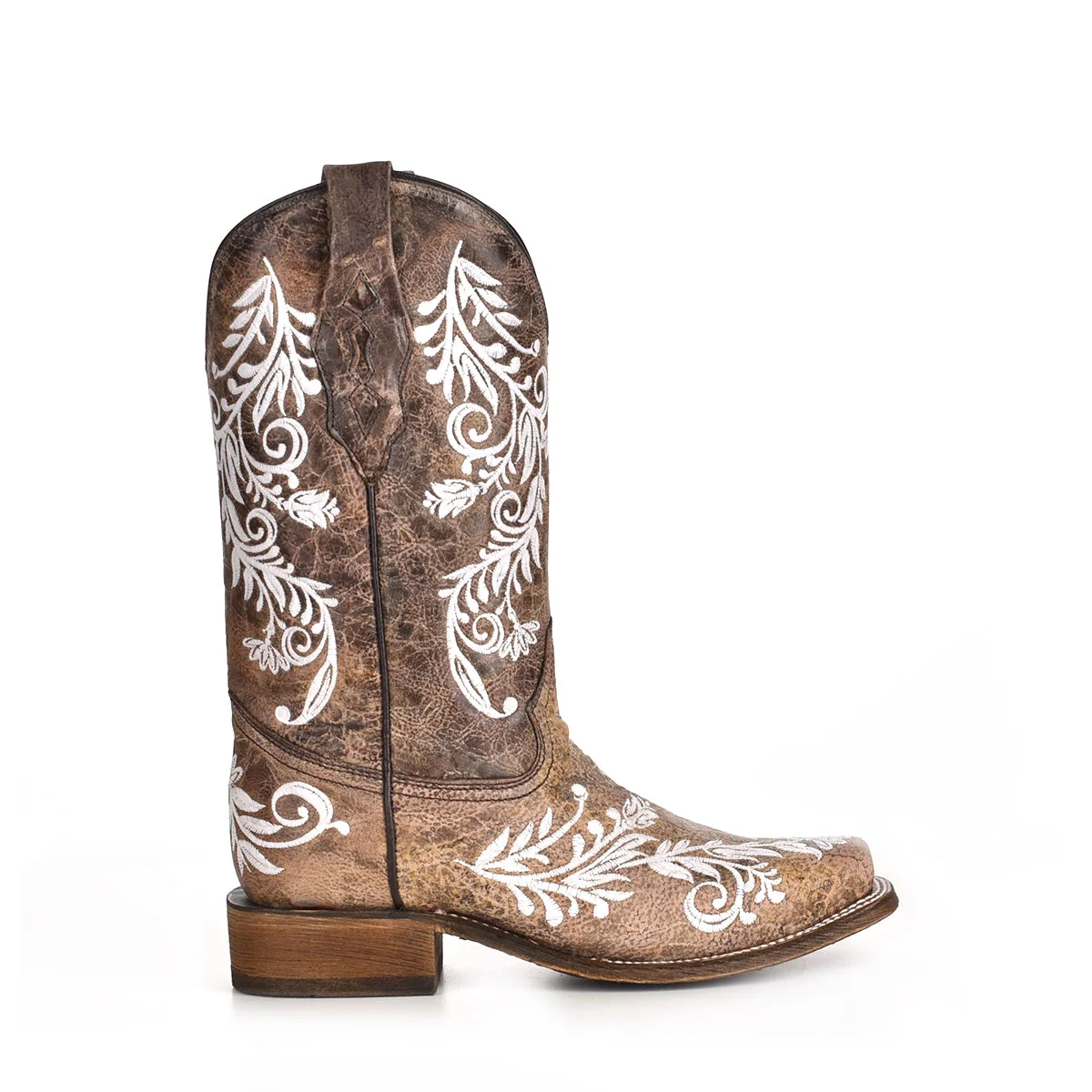 WOMEN'S CORRAL BROWN & WHITE EMBROIDERY BOOT - Image 7