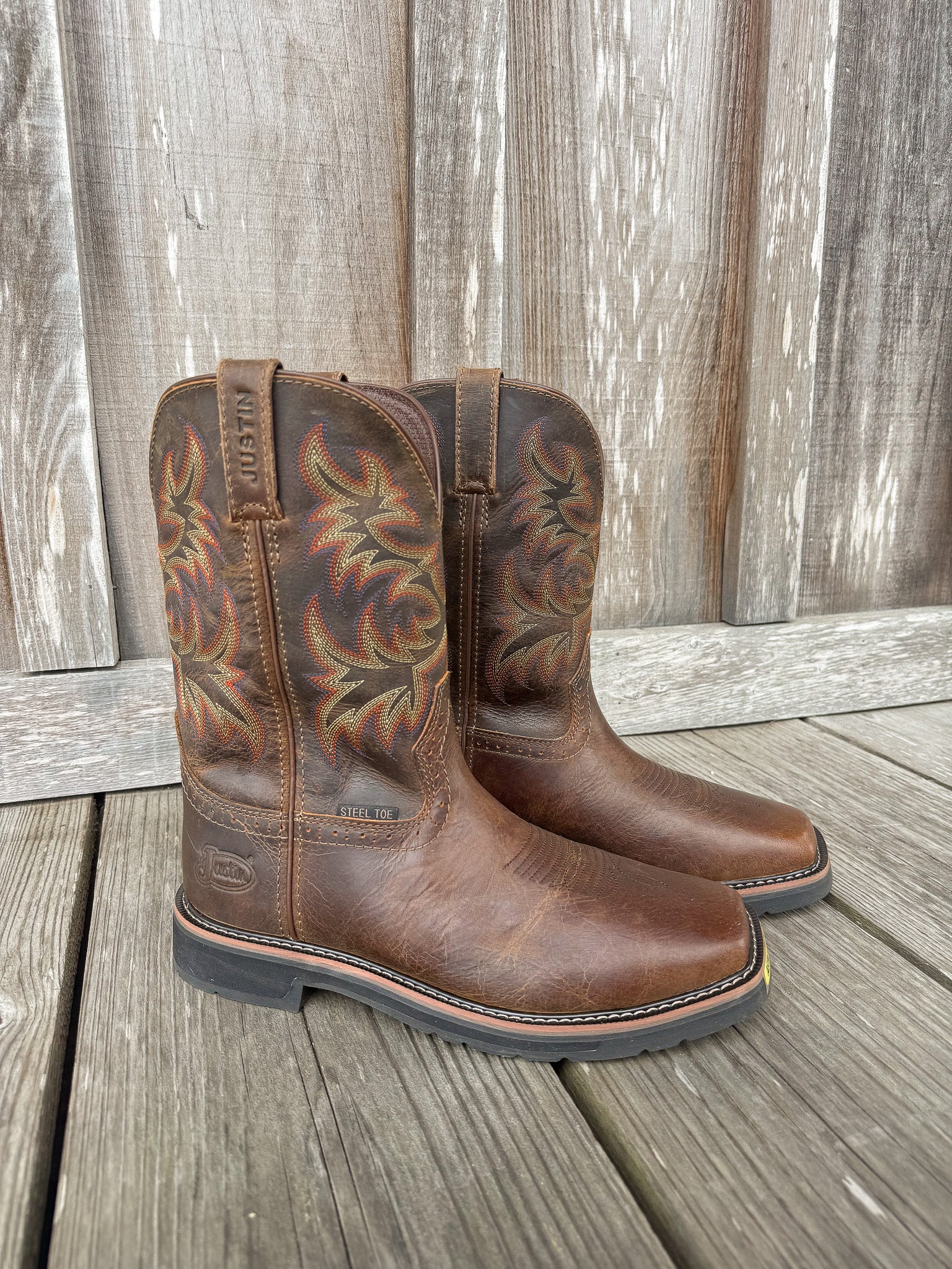 Men's Justin Driller Square Steel Toe Work Boots