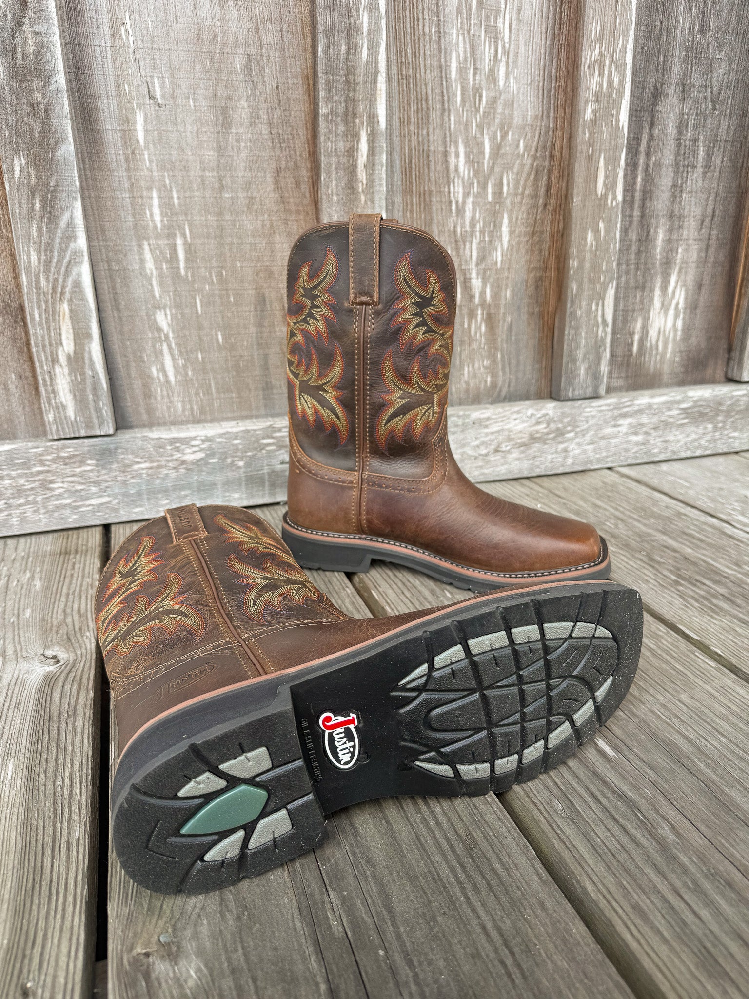 Men's Justin Driller Square Steel Toe Work Boots - Image 2
