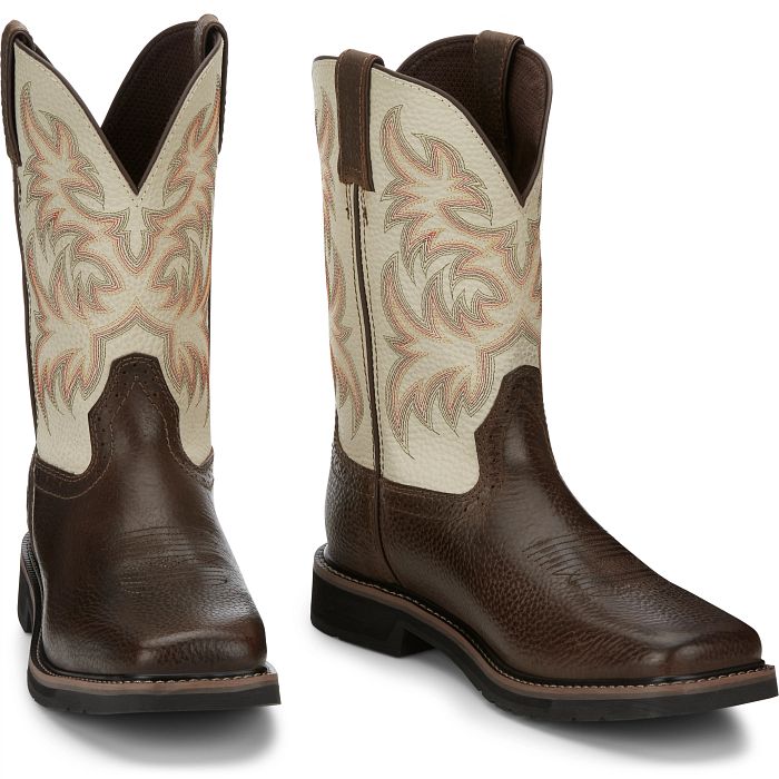 MEN'S JUSTIN DRILLER CREAM TOP WORK BOOT - Image 5