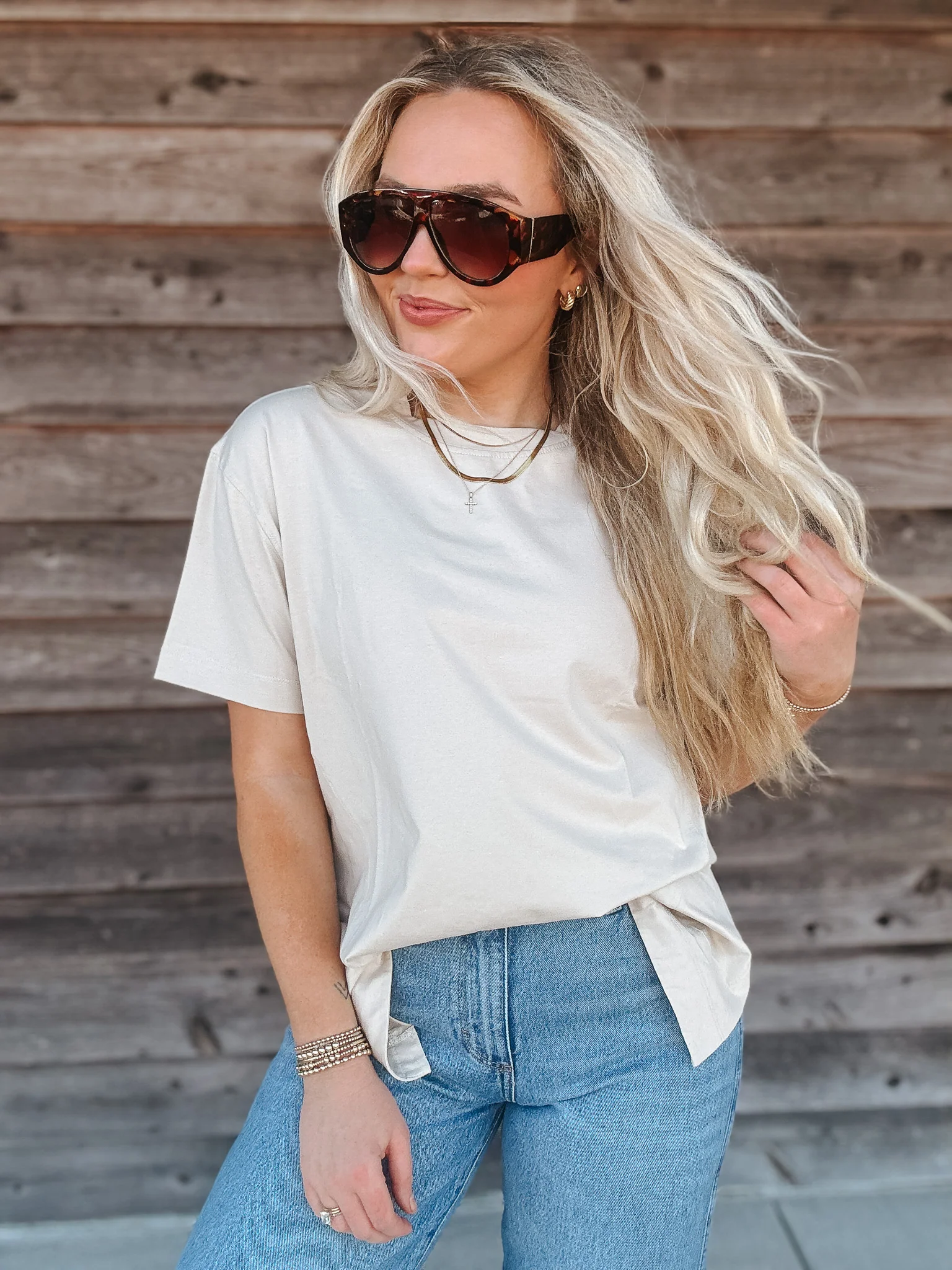 Make It Easy Taupe Top - Image 5