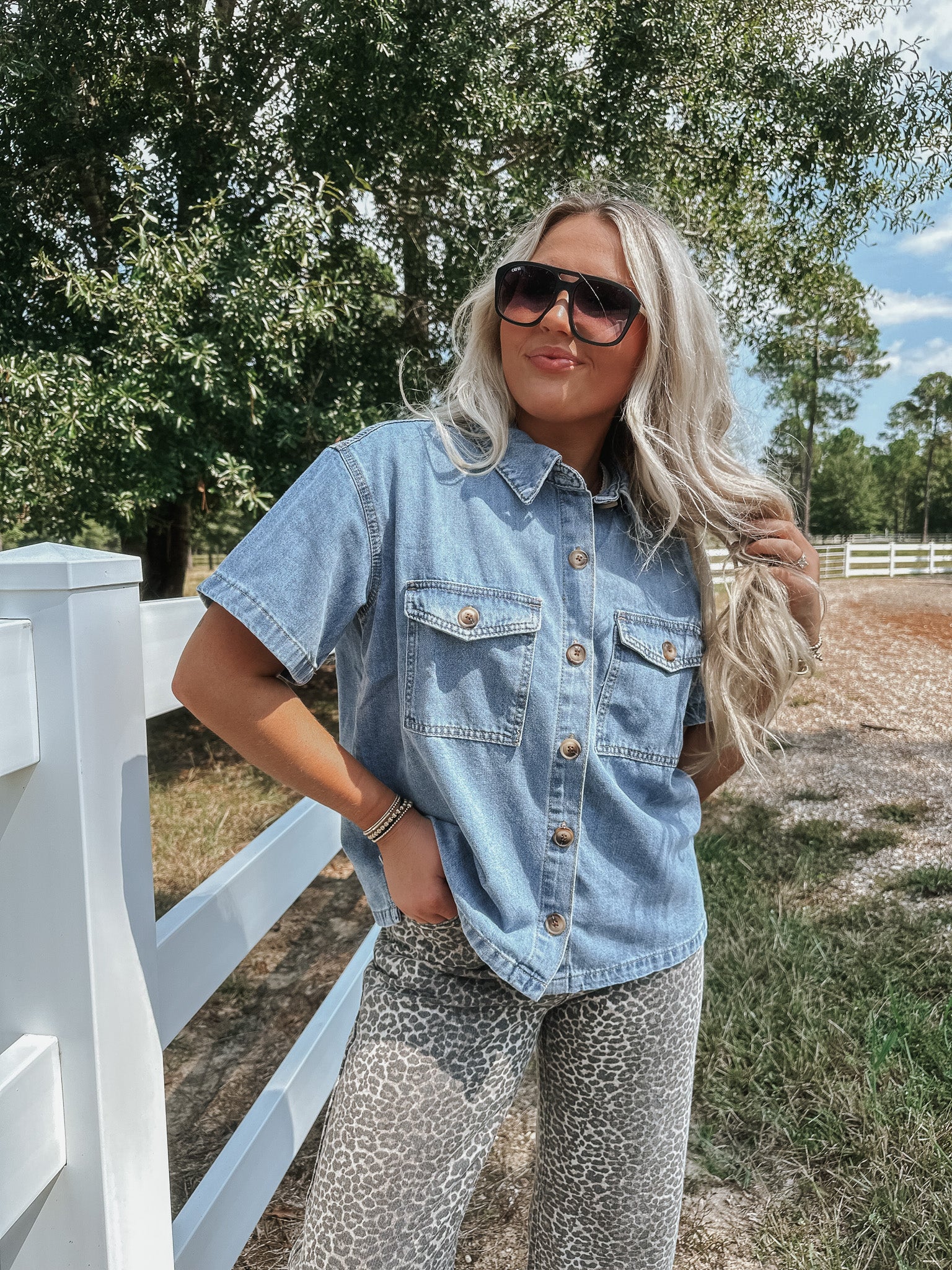 Darling Denim Button Up Shirt - Image 6