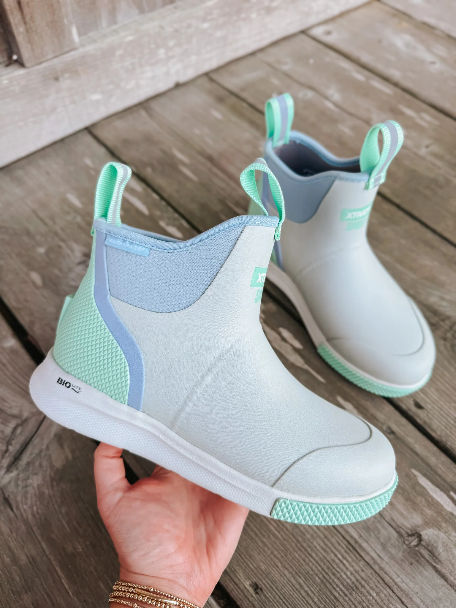 Women's Xtratuf 6 in Ankle Deck Boot Sport in Cloud Multi - Image 8