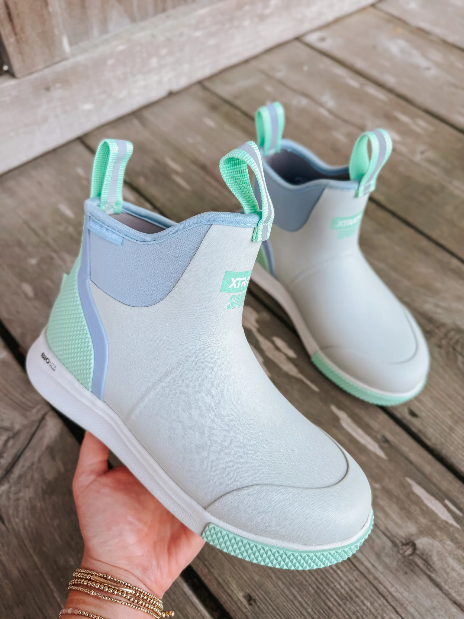 Women's Xtratuf 6 in Ankle Deck Boot Sport in Cloud Multi - Image 9