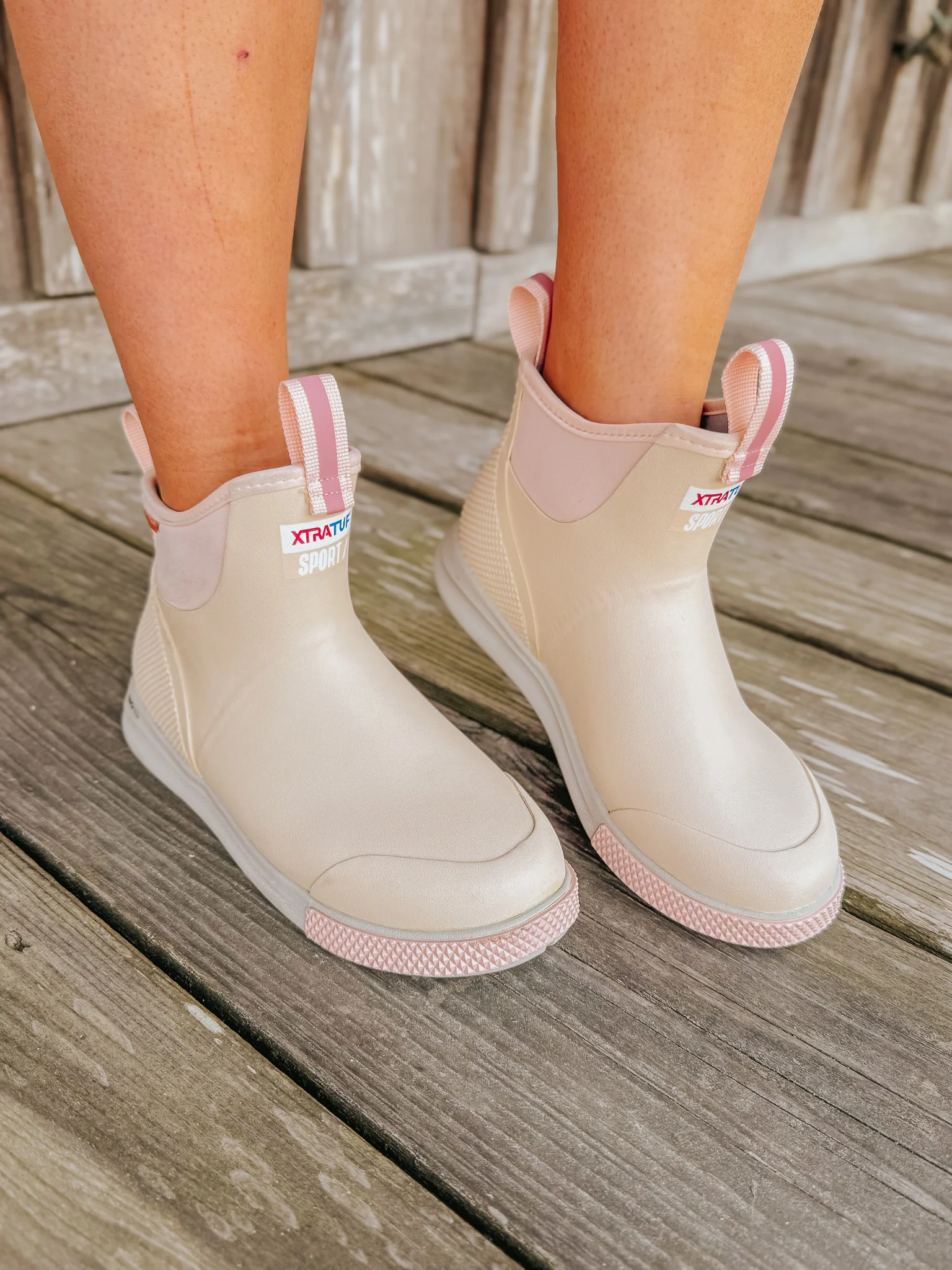 Women's Xtratuf 6 in Ankle Deck Boot Sport in Blush Peach - Image 4