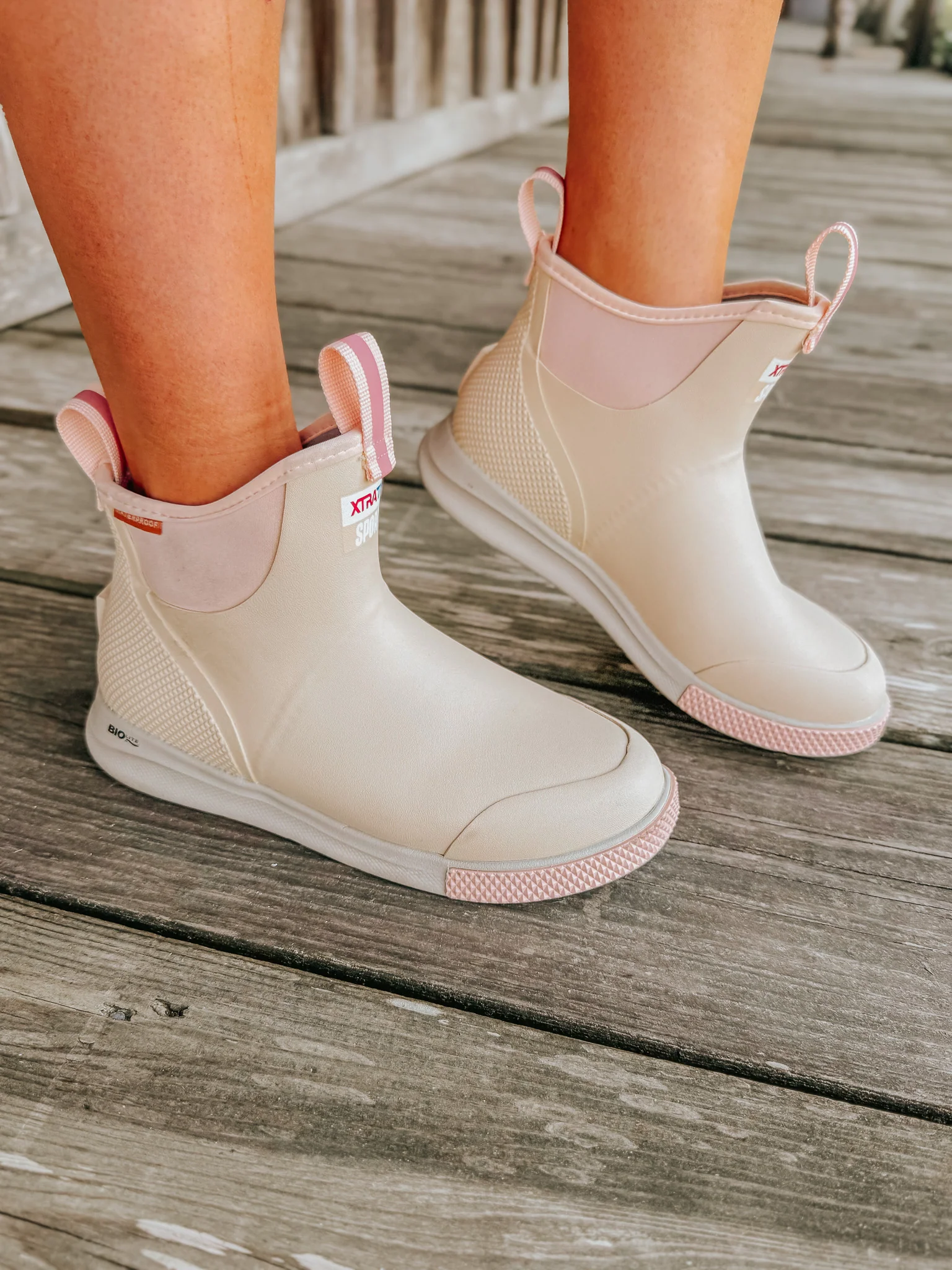 Women's Xtratuf 6 in Ankle Deck Boot Sport in Blush Peach - Image 5