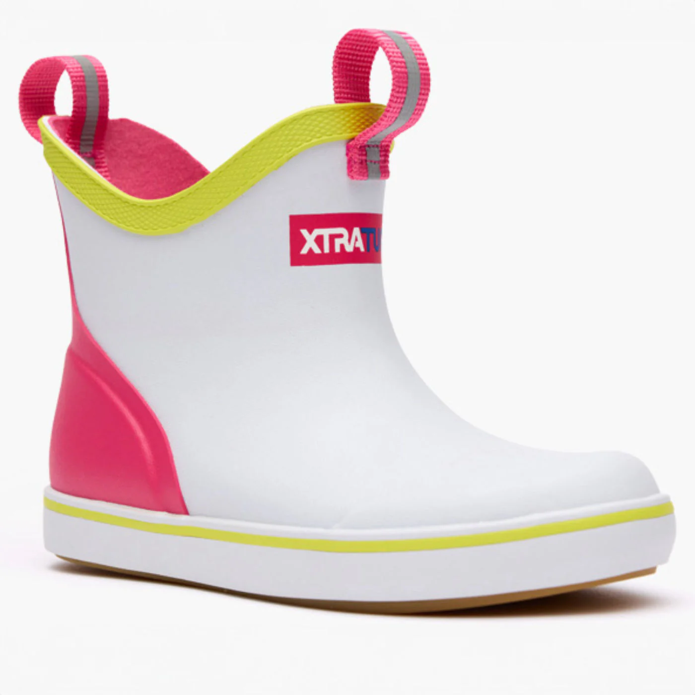 Little Kid's XTRATUF Ankle Deck Boots in White Multi Pink - Image 3