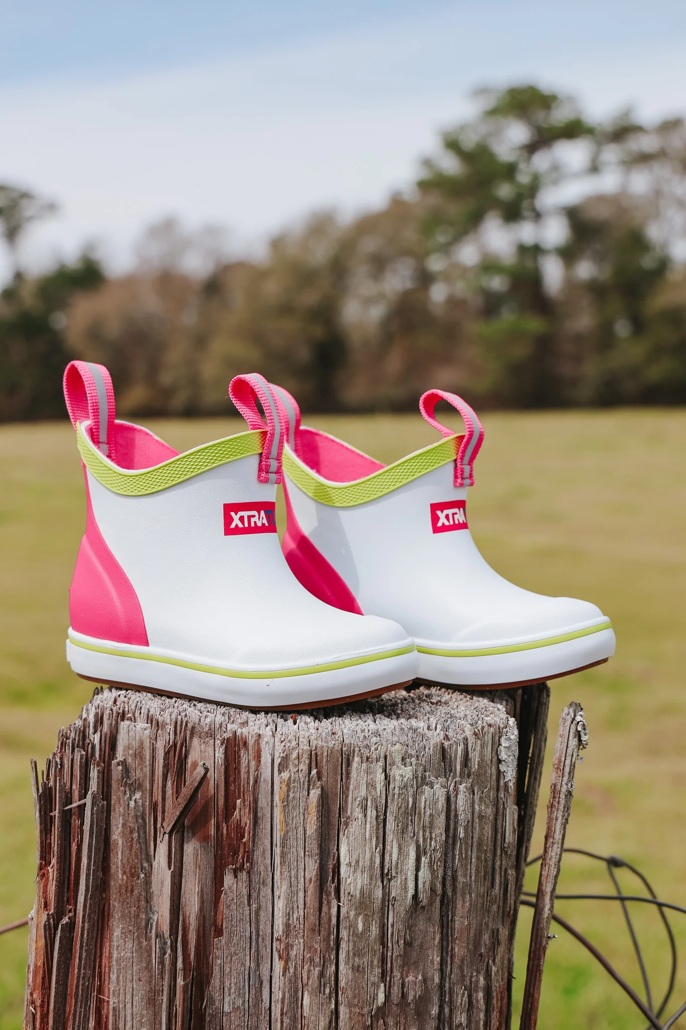 Little Kid's XTRATUF Ankle Deck Boots in White Multi Pink - Image 6
