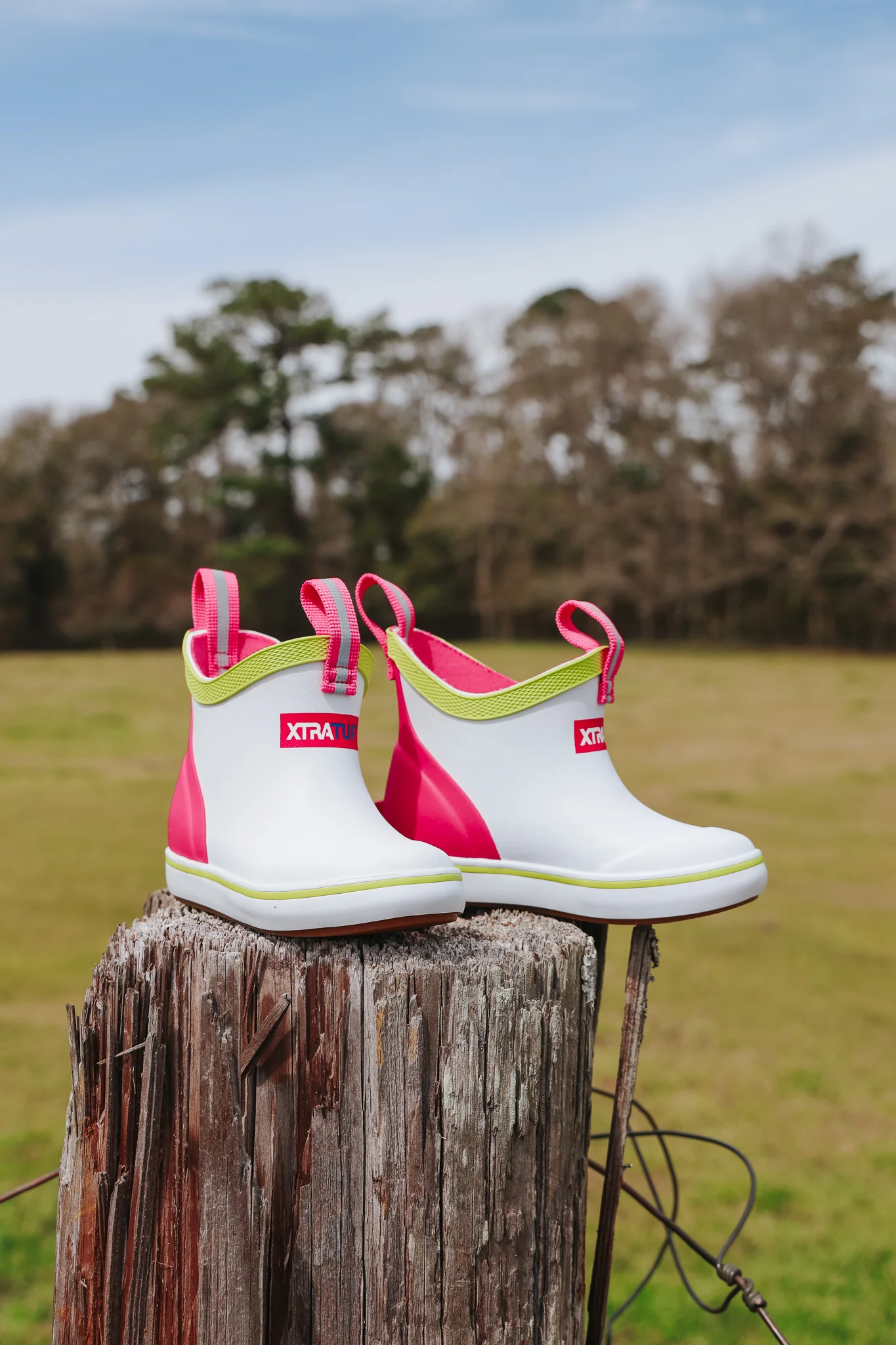 Little Kid's XTRATUF Ankle Deck Boots in White Multi Pink - Image 7