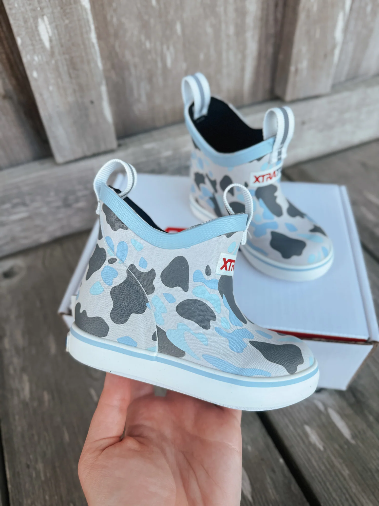Little Kid's Xtratuf Ankle Deck Boots in Ice Duck Camo - Image 4
