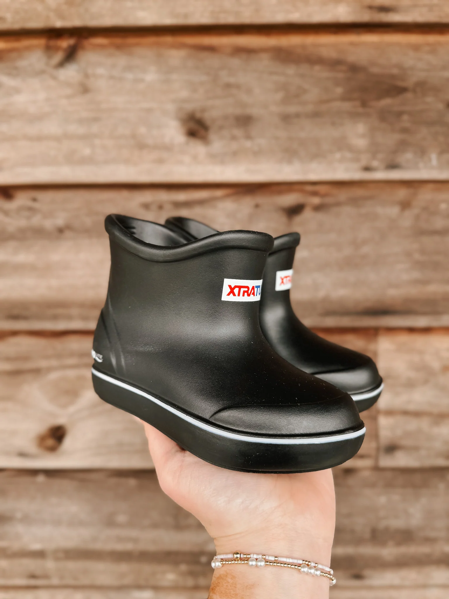 Big Kid's Tufs Black Ankle Deck Boot - Image 10