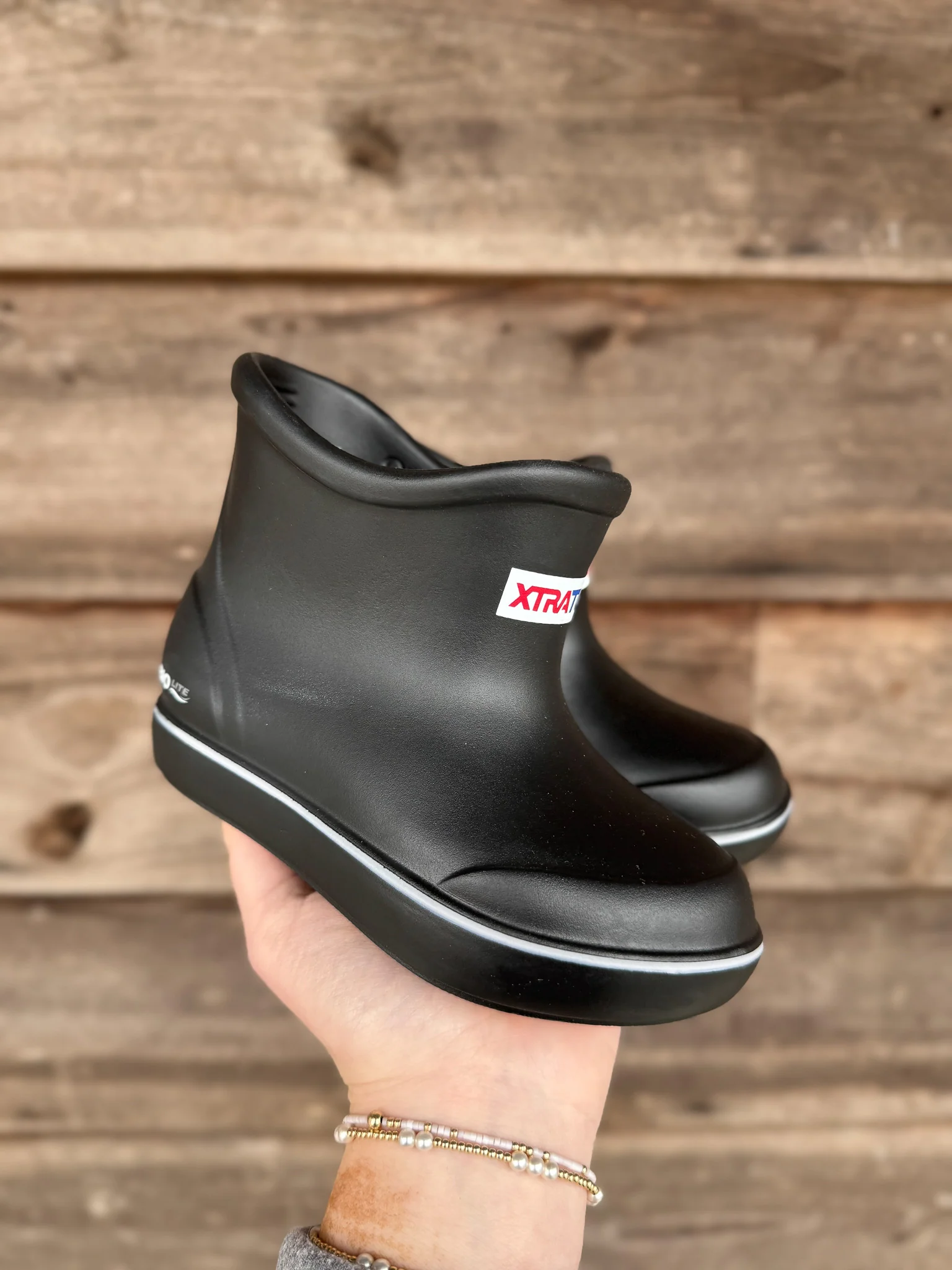 Big Kid's Tufs Black Ankle Deck Boot - Image 9