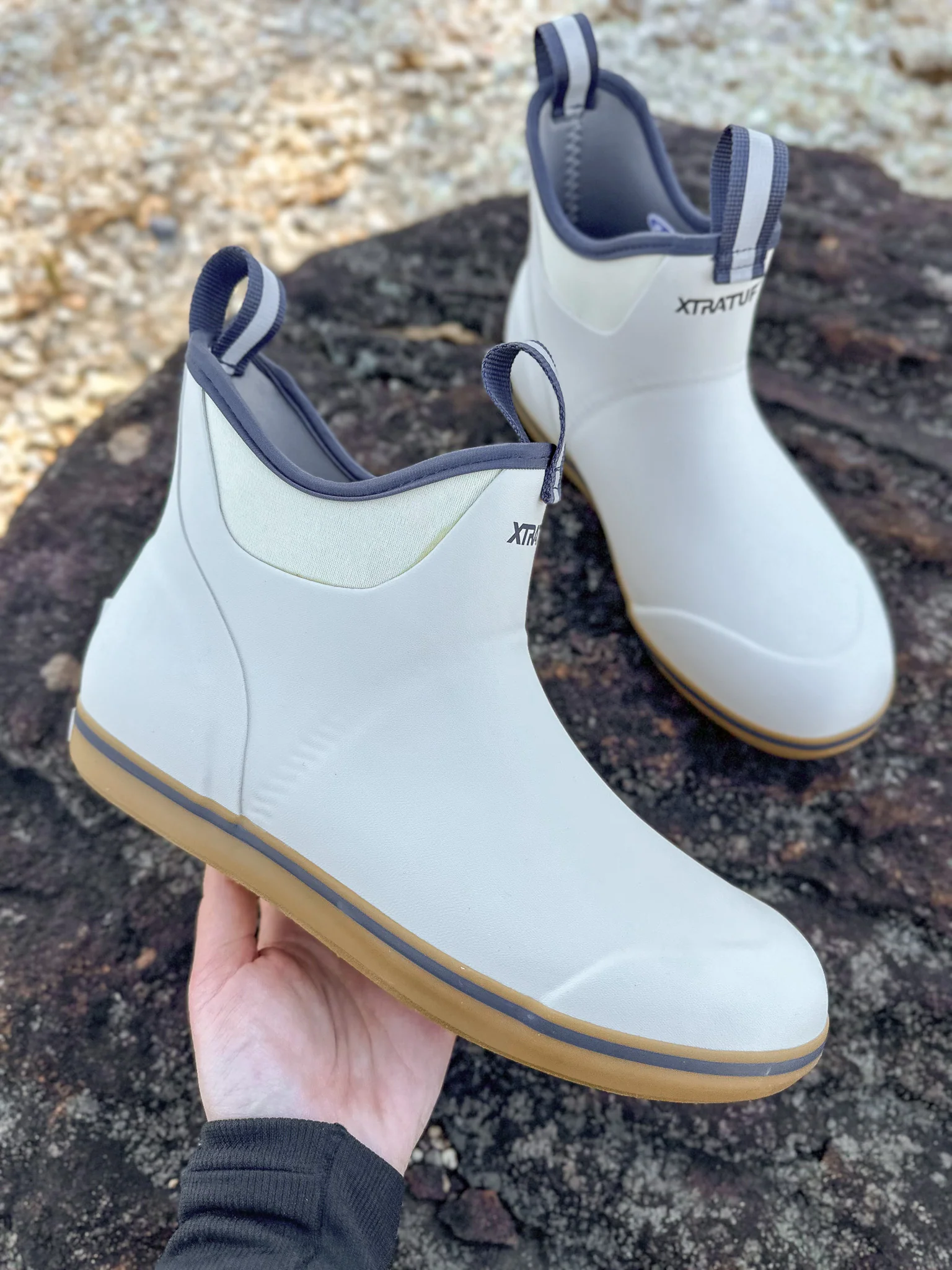 Men's XTRATUF Ankle Deck Boot in White/Navy - Image 10
