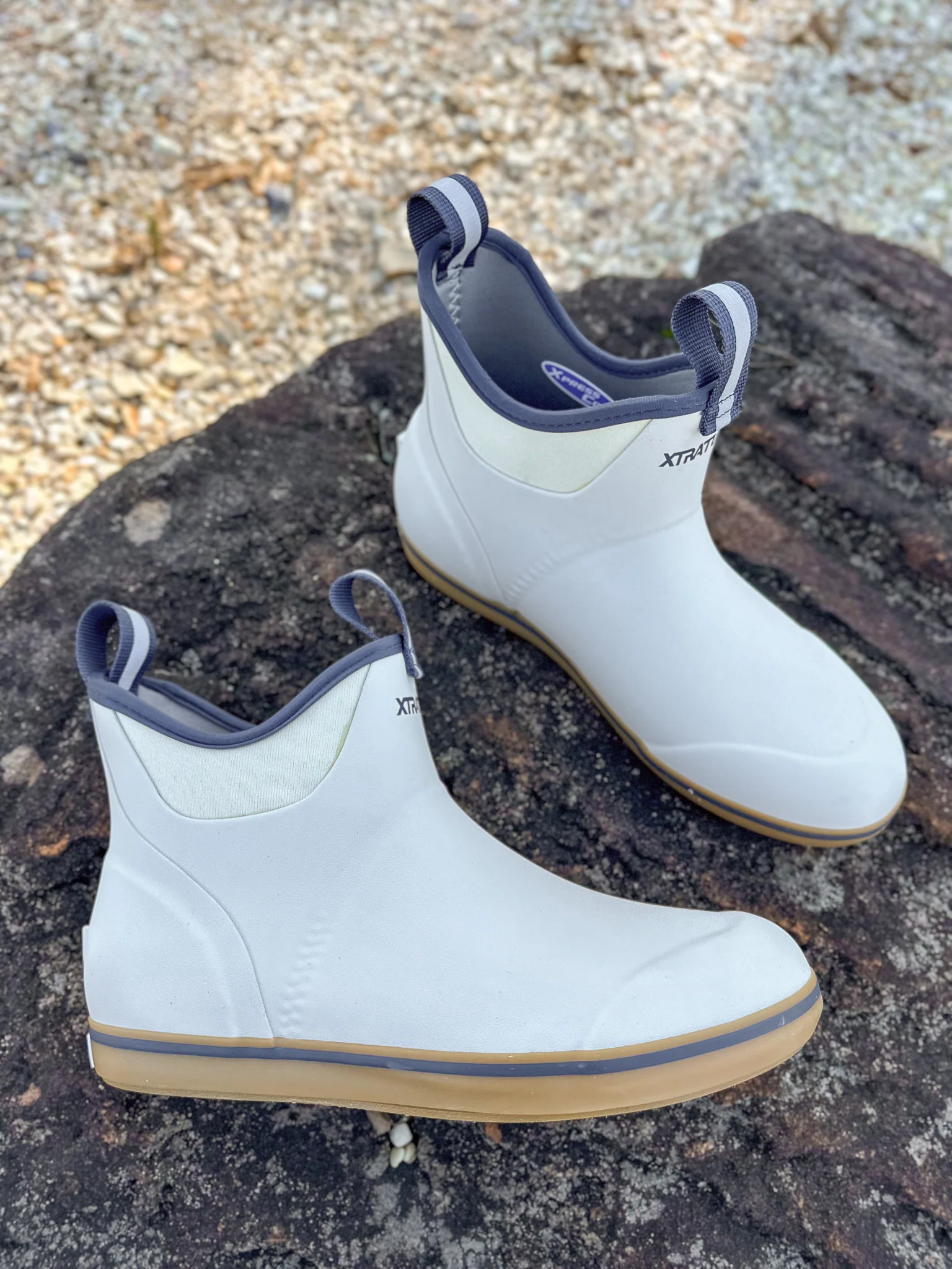 Men's XTRATUF Ankle Deck Boot in White/Navy - Image 11