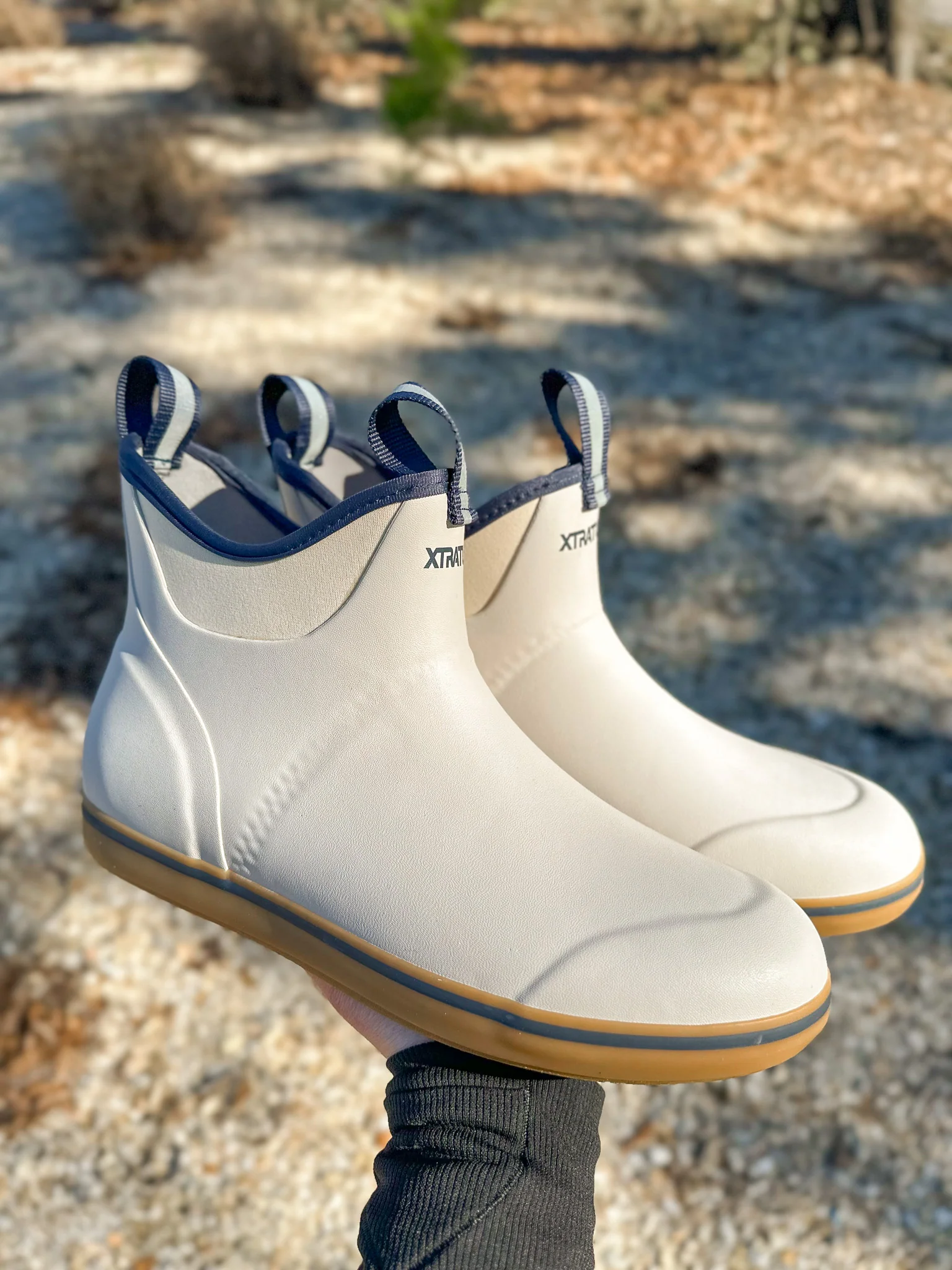 Men's XTRATUF Ankle Deck Boot in White/Navy - Image 7