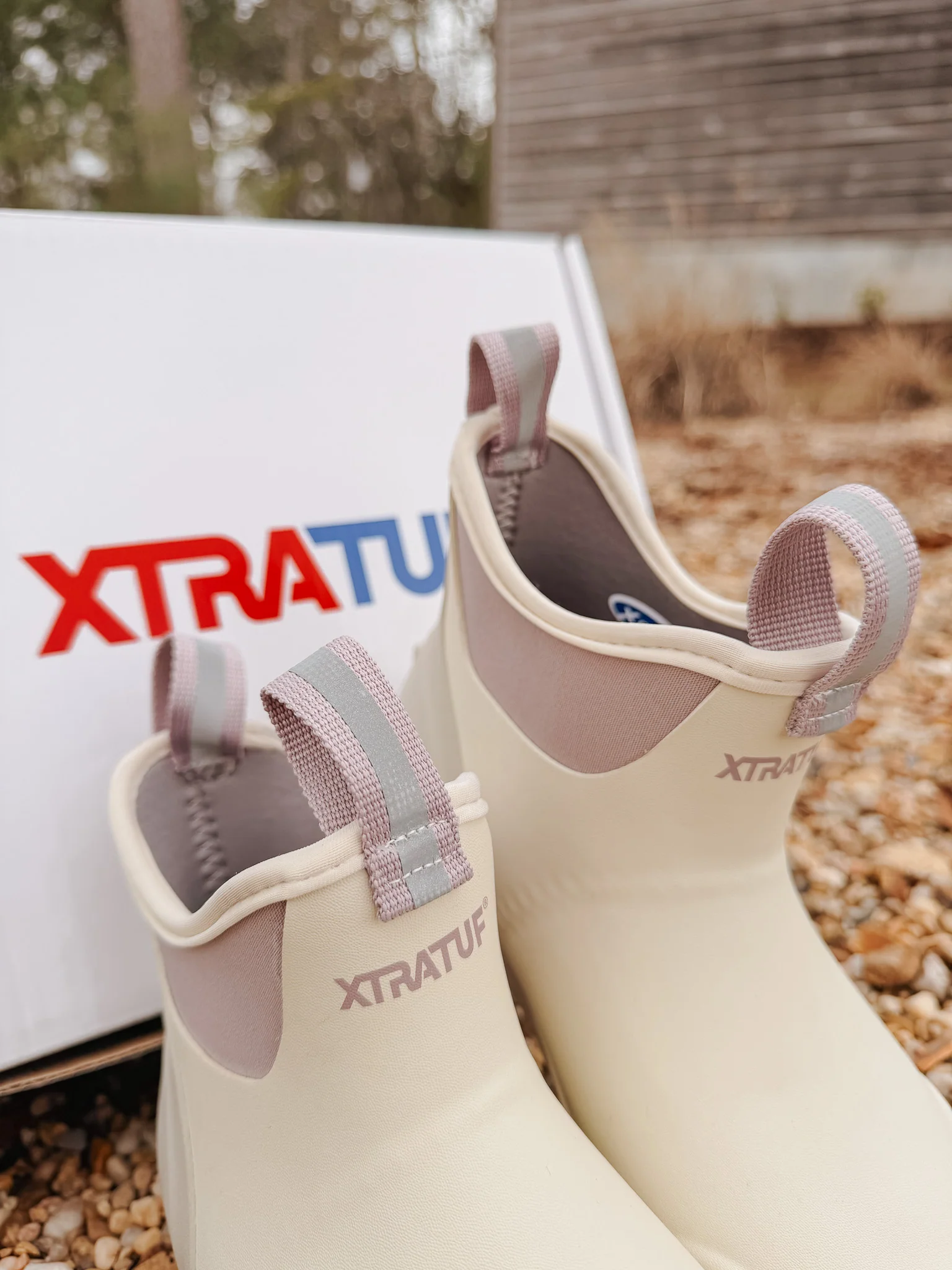 Women's Xtratuf 6in Ankle Deck Boot in Cream Pink - Image 8