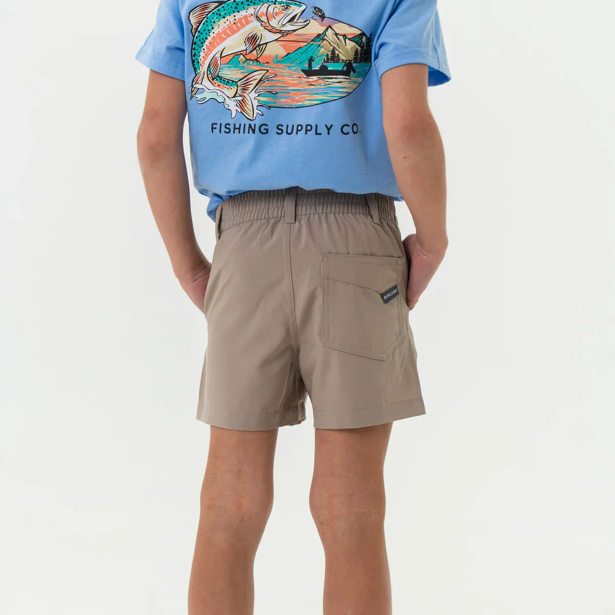Burlebo Youth & Toddler Everyday Shorts - Cobblestone Khaki - Image 4