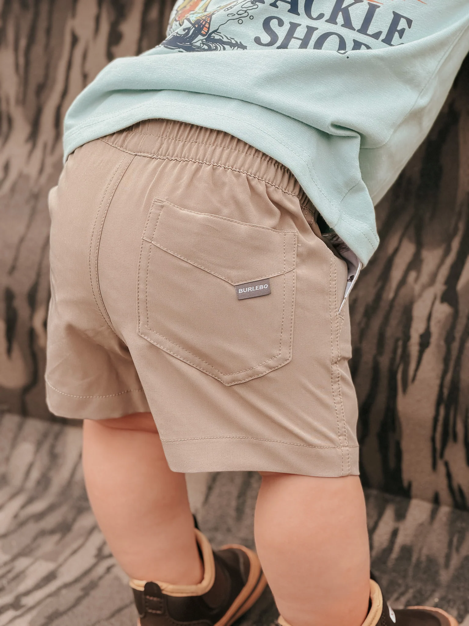 Burlebo Youth & Toddler Everyday Shorts - Cobblestone Khaki - Image 9