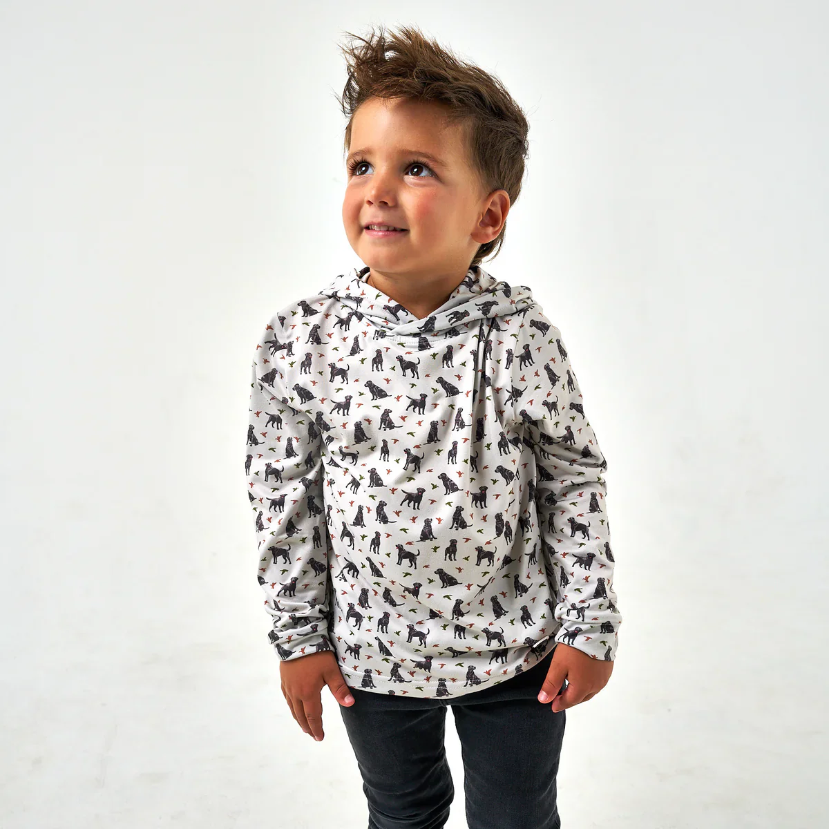 Burlebo Youth & Toddler Performance Hoodie - Ducks And Dogs - Image 2