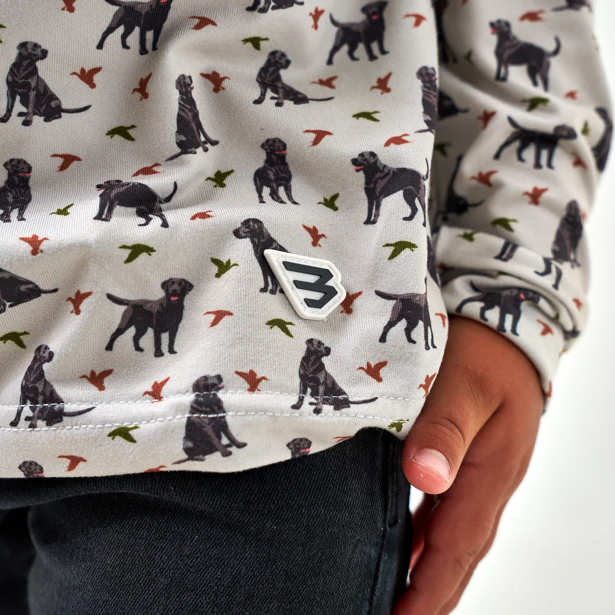 Burlebo Youth & Toddler Performance Hoodie - Ducks And Dogs - Image 4