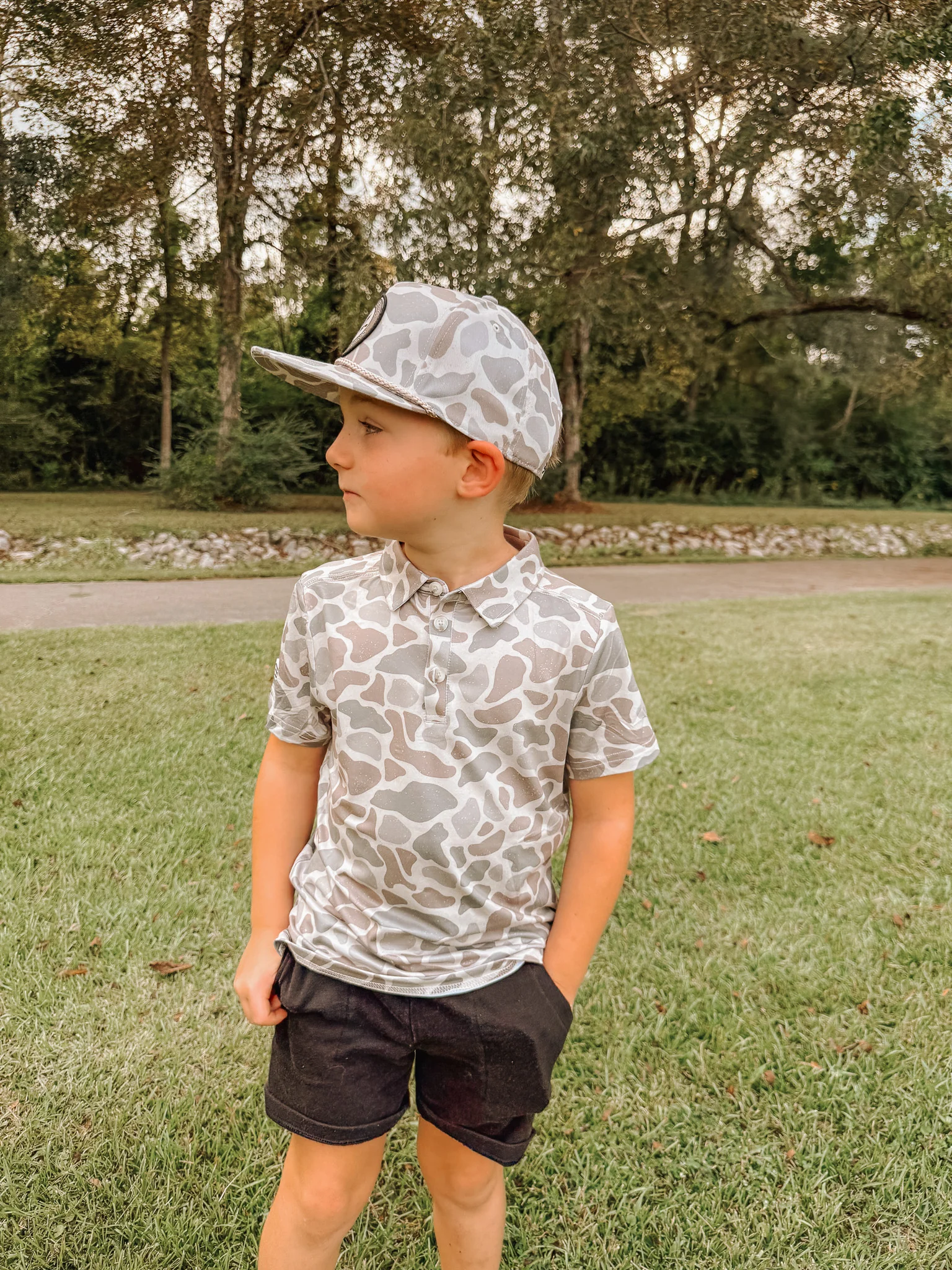 Burlebo Youth & Toddler Polo in Classic Deer Camo - Image 3