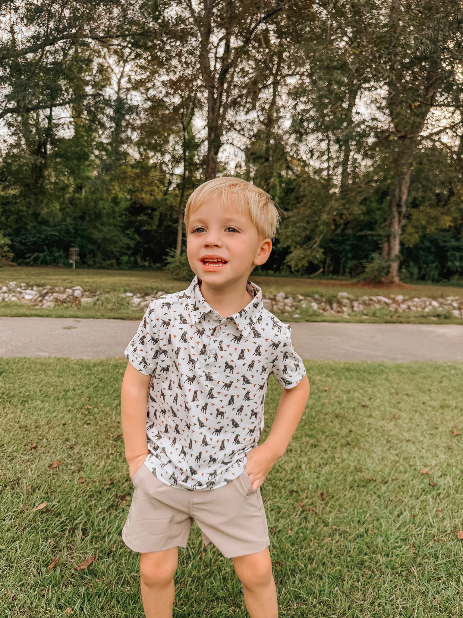 Burlebo Youth & Toddler Performance Polo - Ducks And Dogs - Image 4