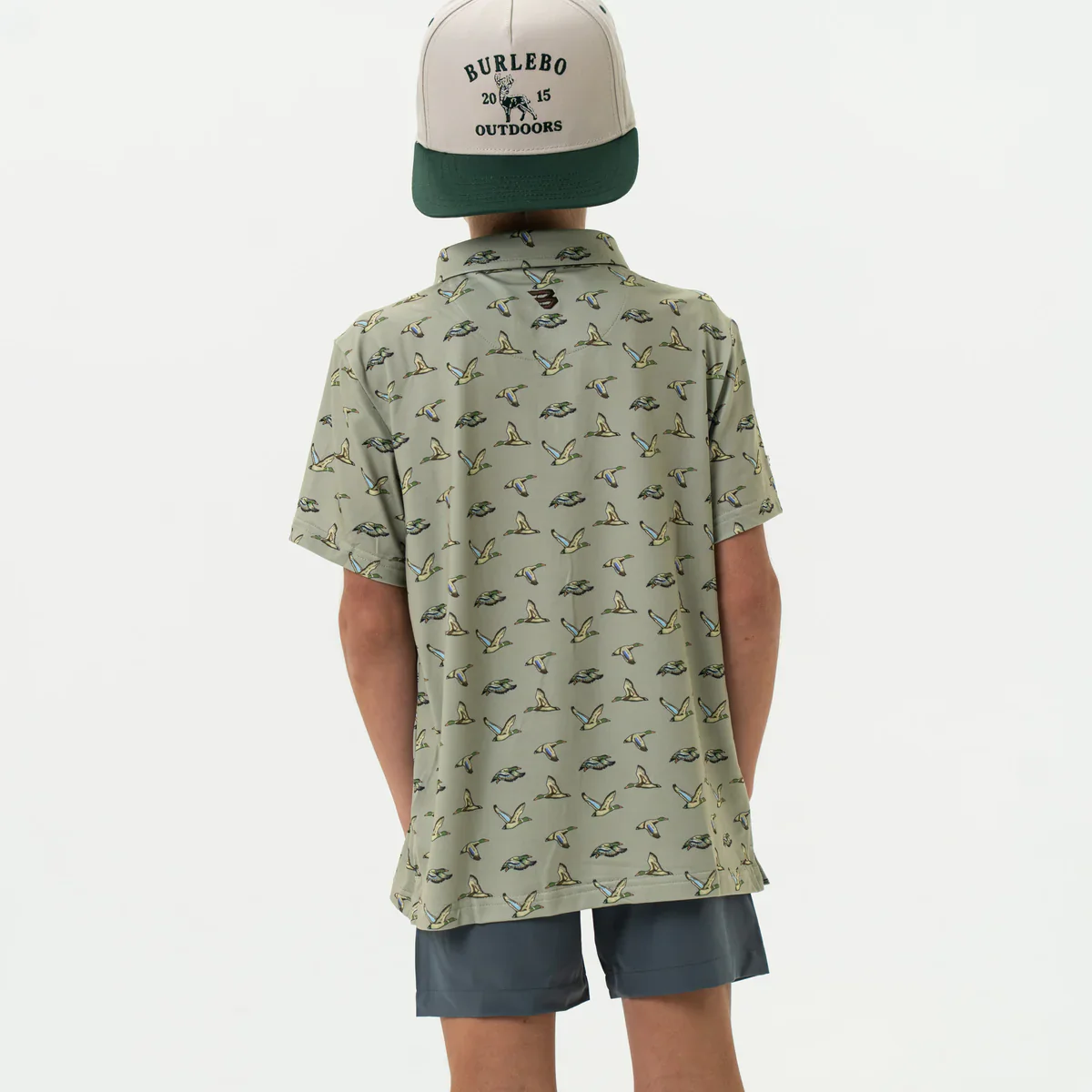 Burlebo Youth & Toddler Flying Ducks Polo in Green - Image 7