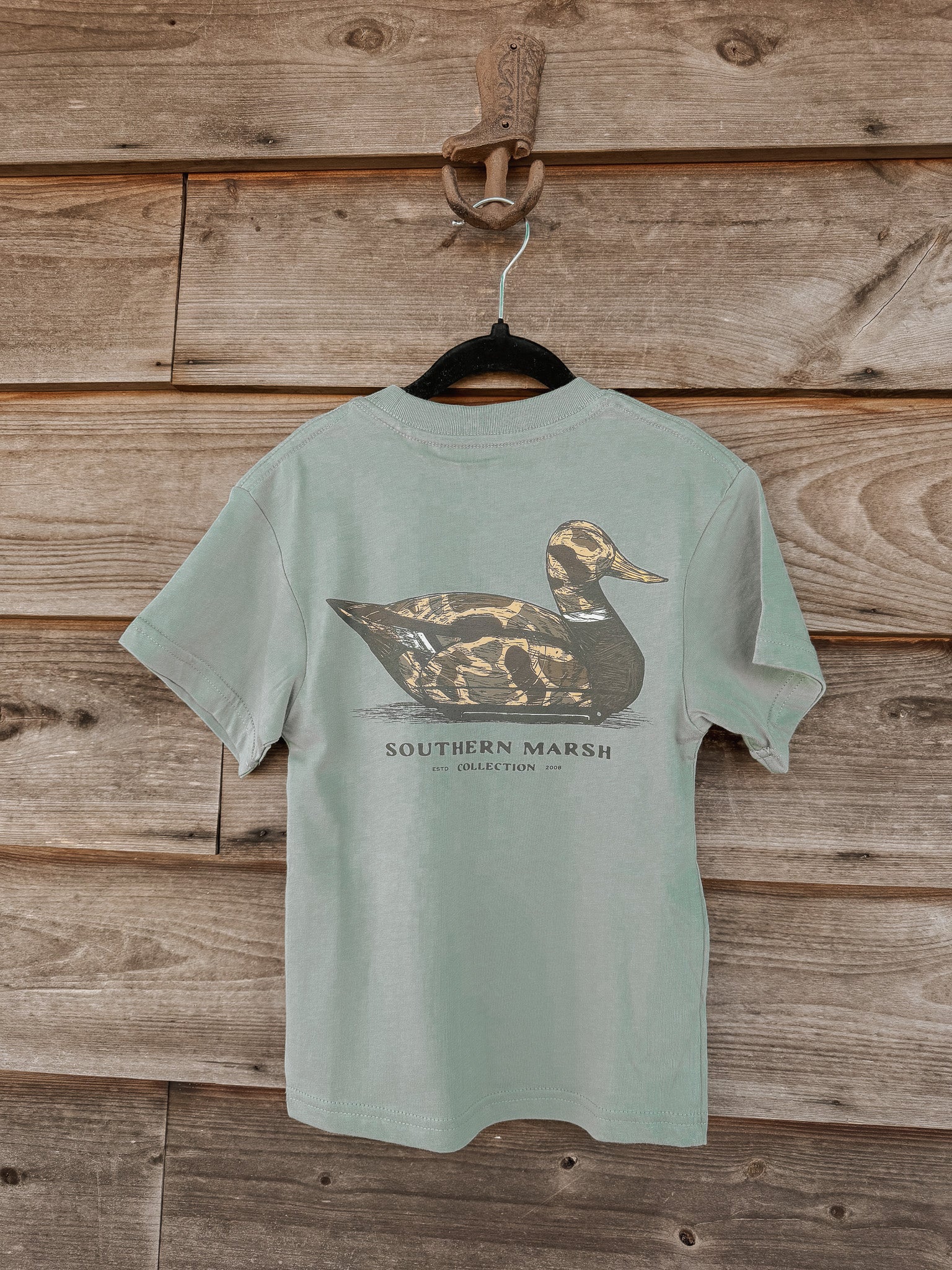 Youth Southern Marsh Vintage Duck Decoy T-Shirt in Sage - Image 3