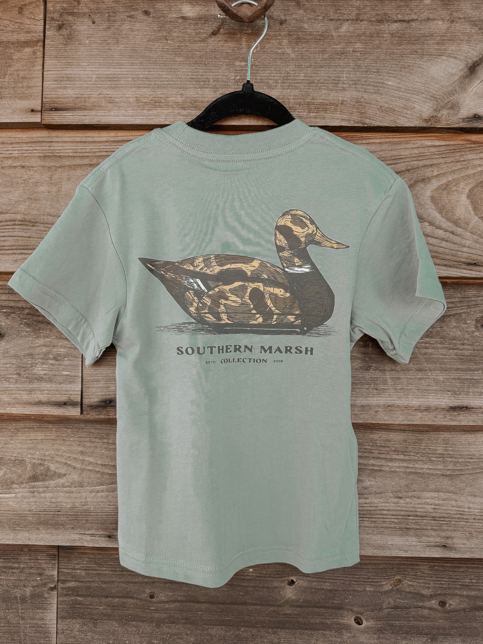 Youth Southern Marsh Vintage Duck Decoy T-Shirt in Sage - Image 6