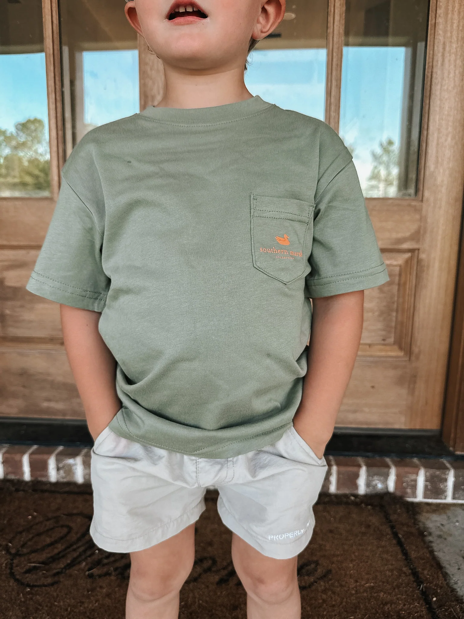 Youth Southern Marsh Patient Pup T-Shirt in Bay Green - Image 2