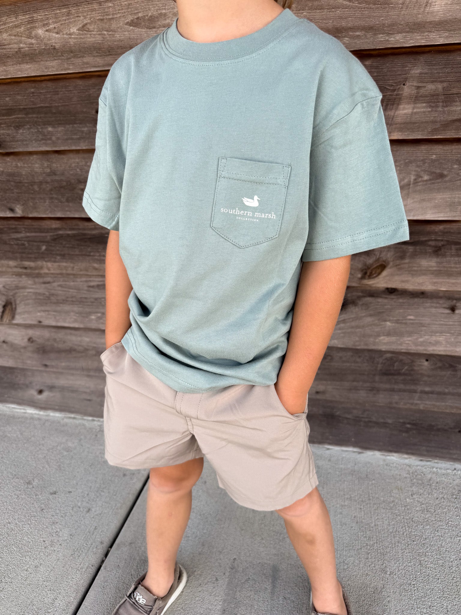 Youth Southern Marsh Duckstamp Pintail Tee in Burnt Sage - Image 3