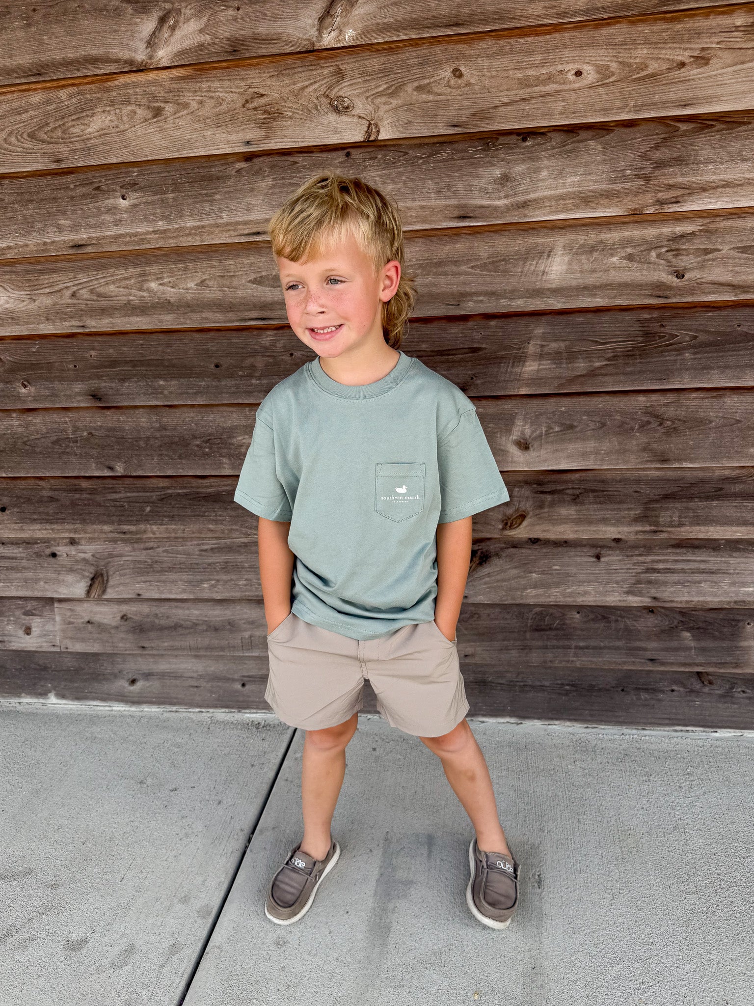 Youth Southern Marsh Duckstamp Pintail Tee in Burnt Sage - Image 6